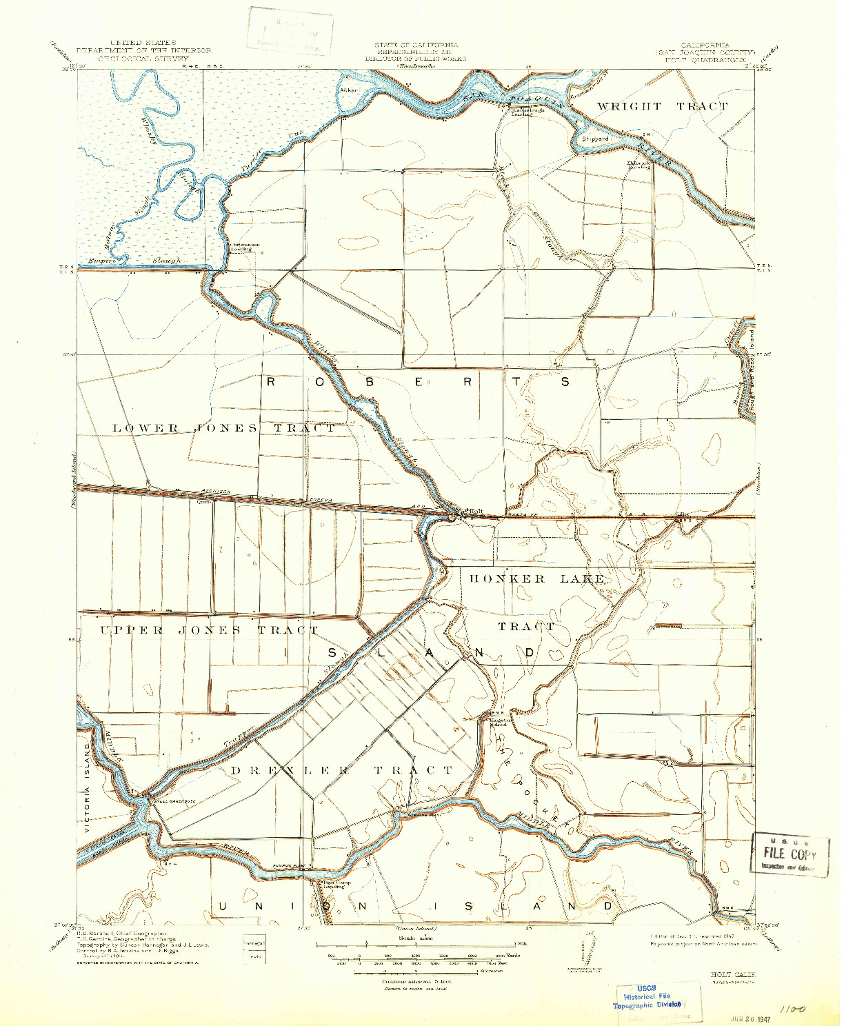 USGS 1:31680-SCALE QUADRANGLE FOR HOLT, CA 1913