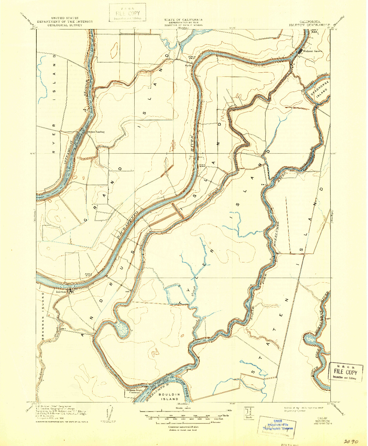 USGS 1:31680-SCALE QUADRANGLE FOR ISLETON, CA 1910