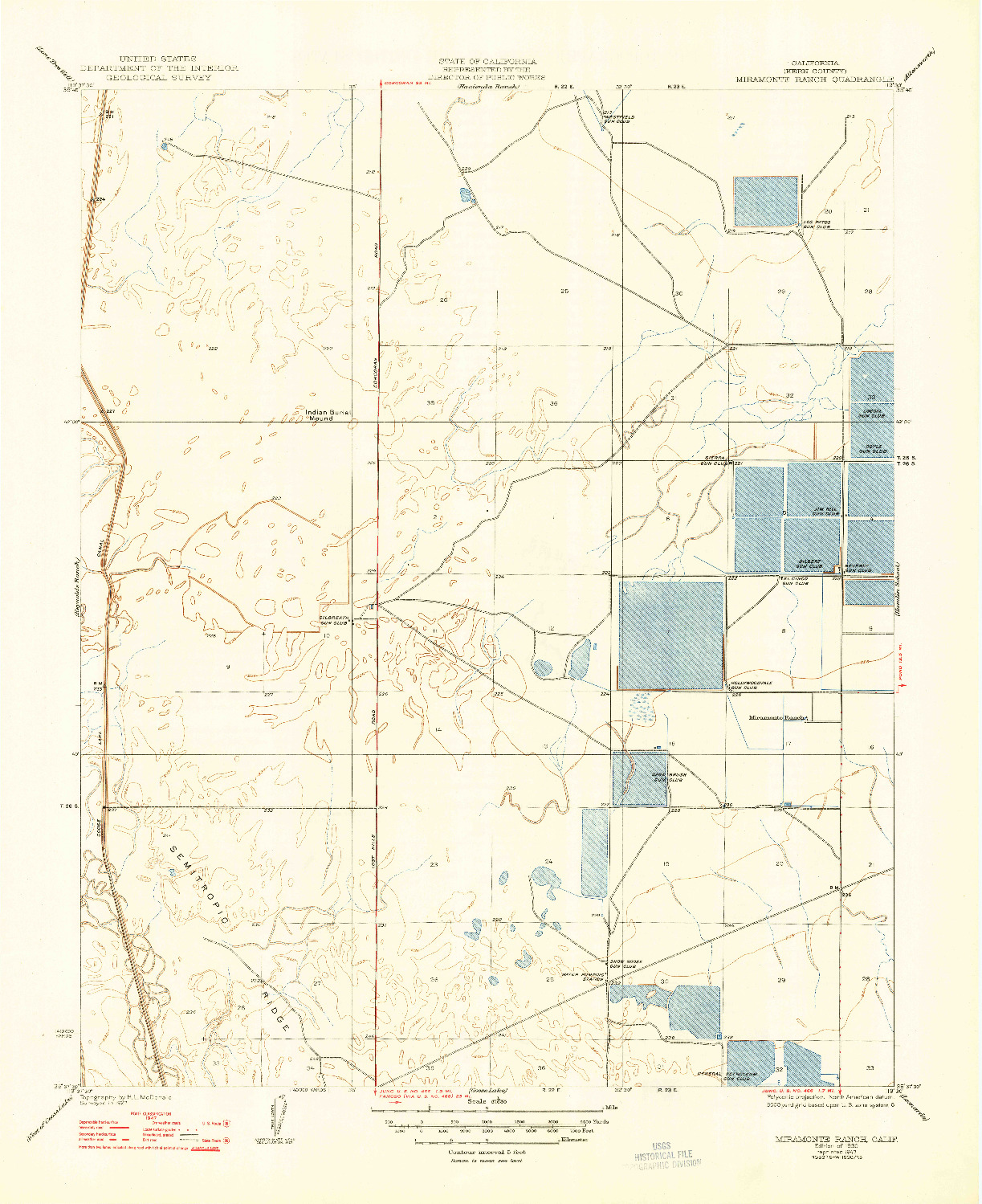 USGS 1:31680-SCALE QUADRANGLE FOR MIRAMONTE RANCH, CA 1930