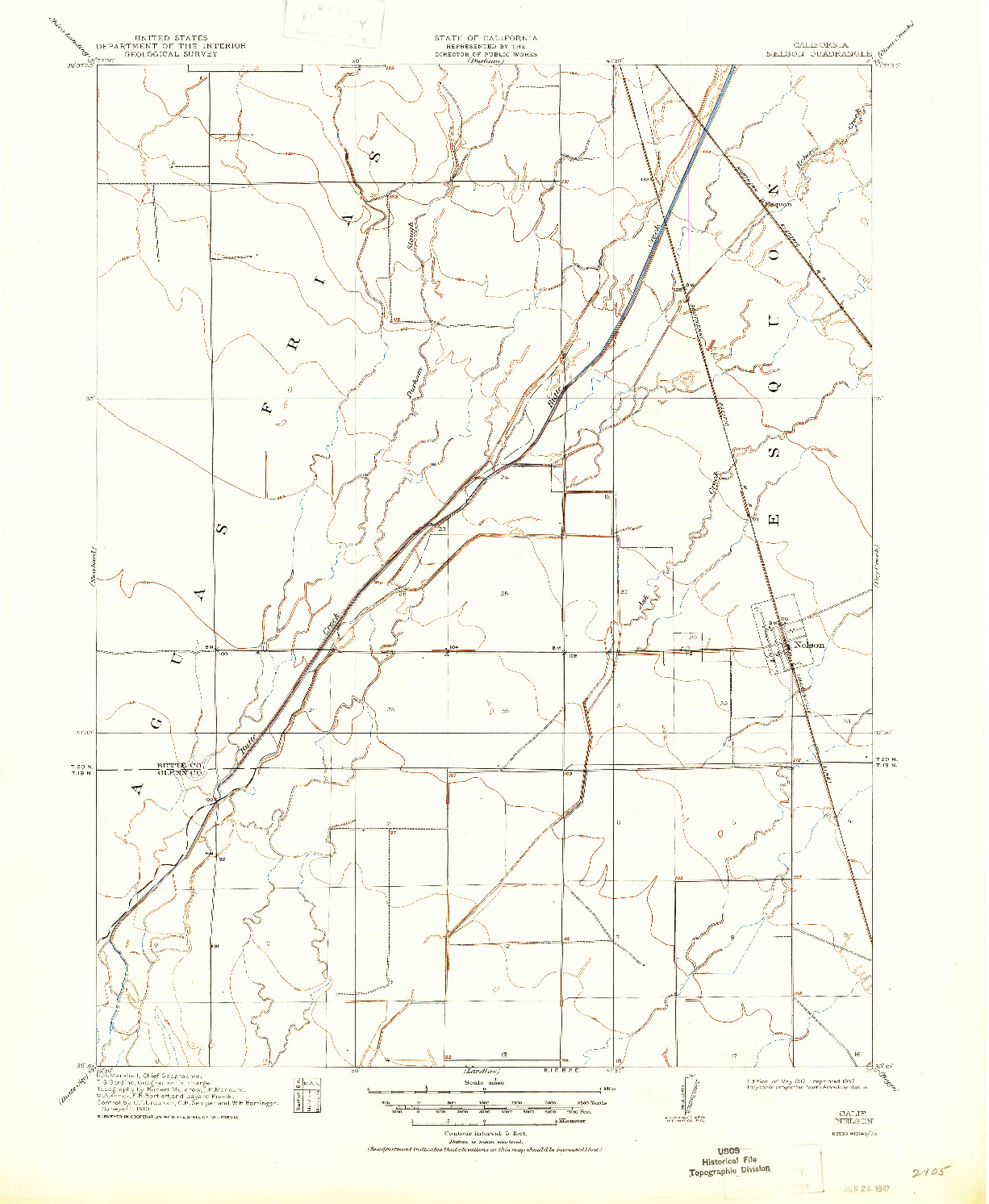 USGS 1:31680-SCALE QUADRANGLE FOR NELSON, CA 1912