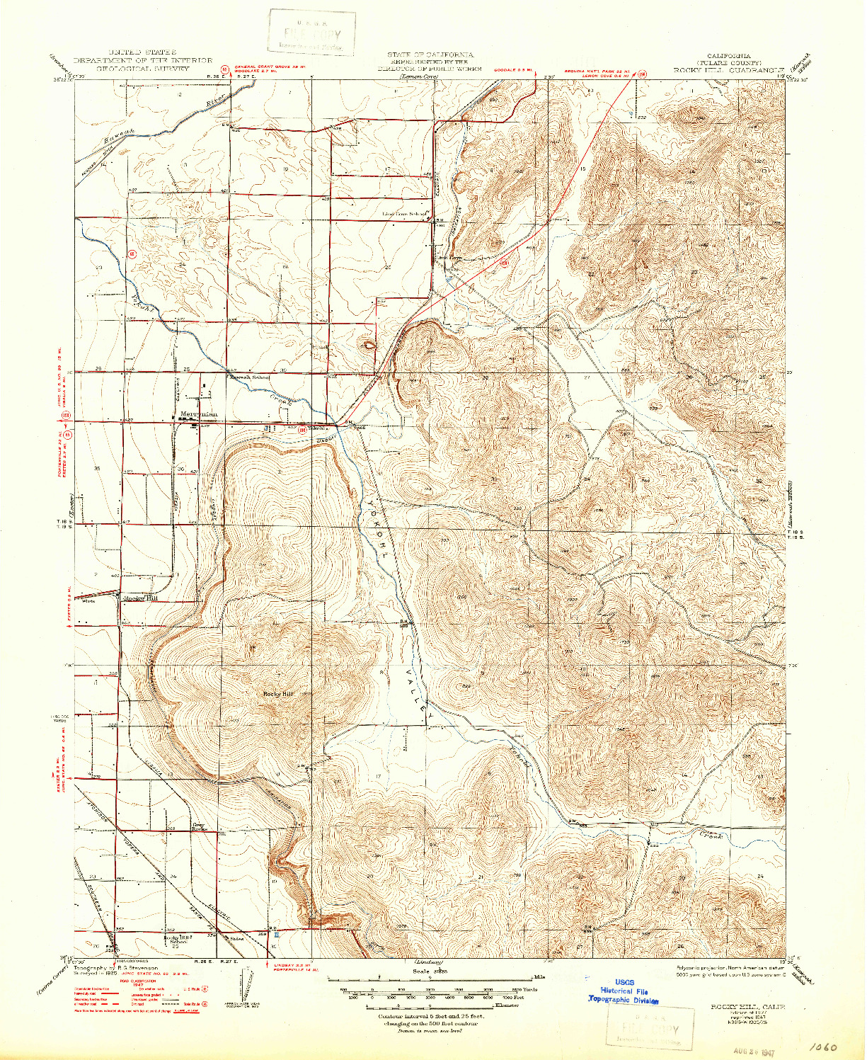 USGS 1:31680-SCALE QUADRANGLE FOR ROCKY HILL, CA 1927