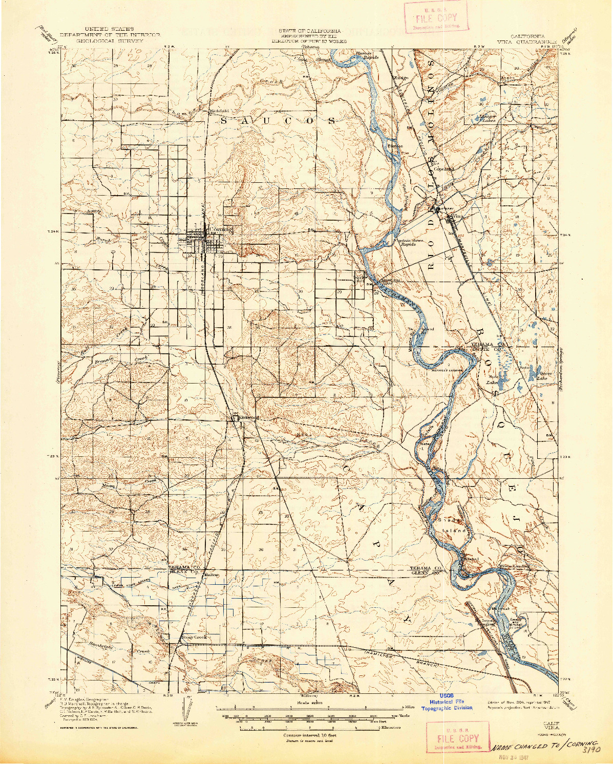 USGS 1:62500-SCALE QUADRANGLE FOR VINA, CA 1904