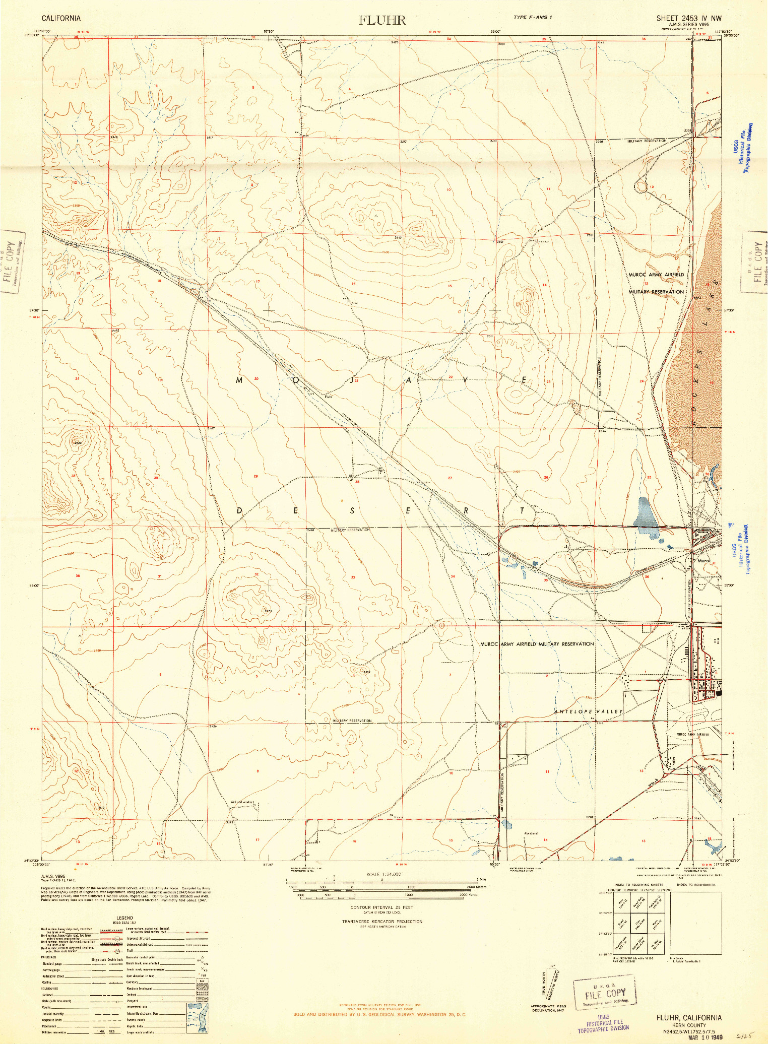 USGS 1:24000-SCALE QUADRANGLE FOR FLUHR, CA 1947