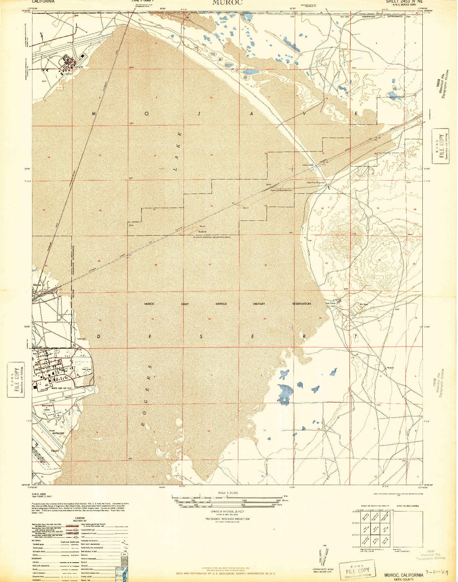 USGS 1:24000-SCALE QUADRANGLE FOR MUROC, CA 1947