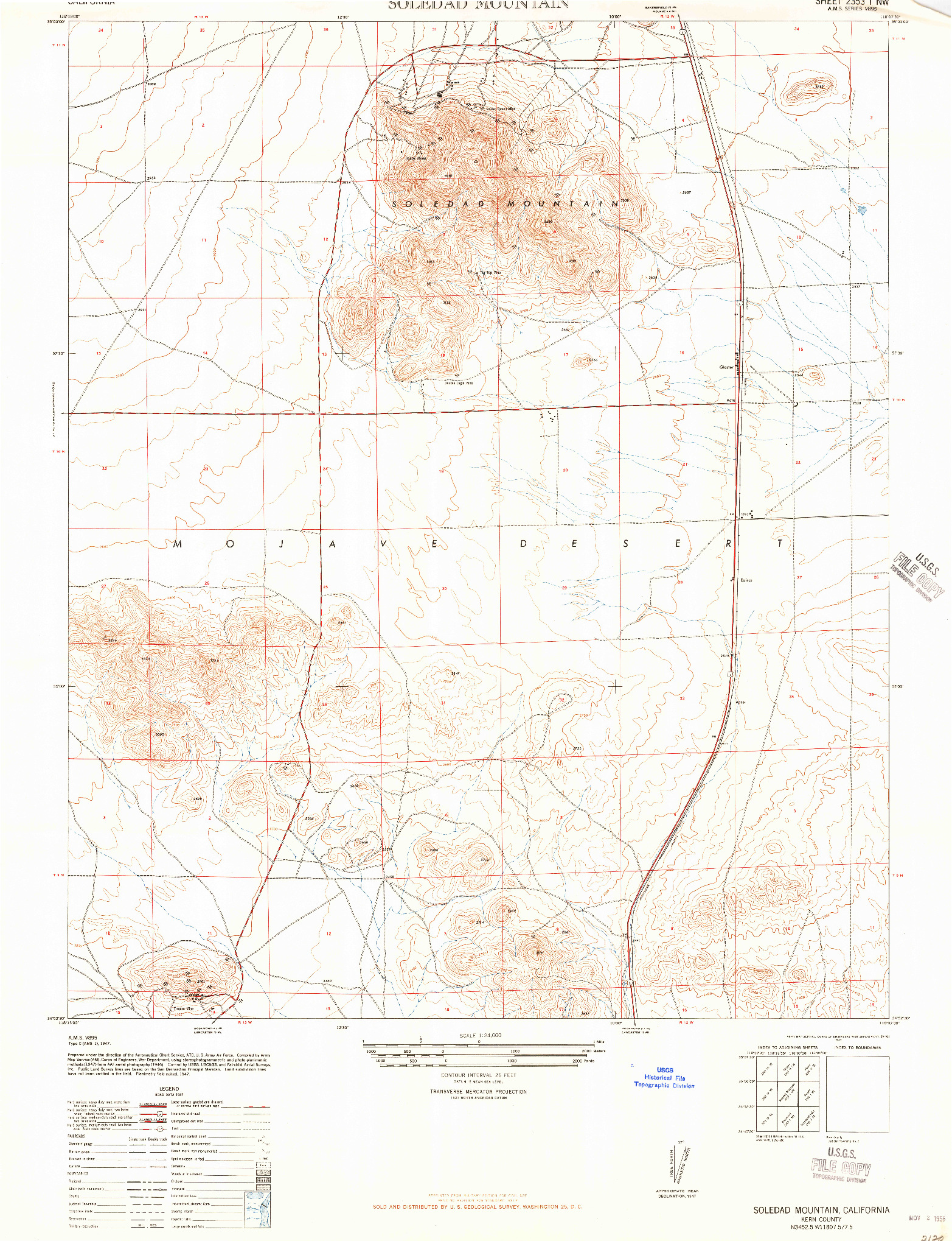 USGS 1:24000-SCALE QUADRANGLE FOR SOLEDAD MOUNTAIN, CA 1947