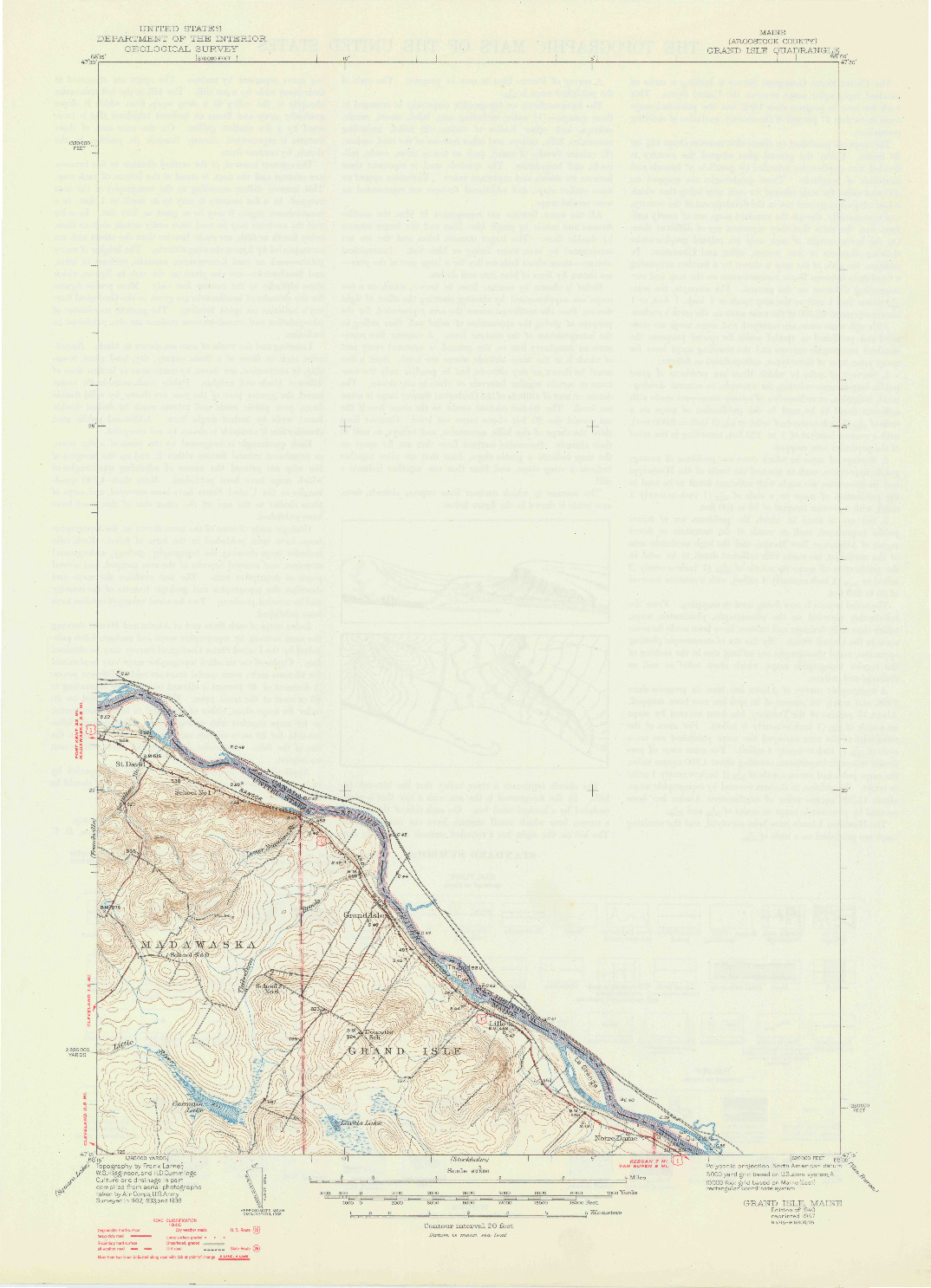 USGS 1:62500-SCALE QUADRANGLE FOR GRAND ISLE, ME 1940