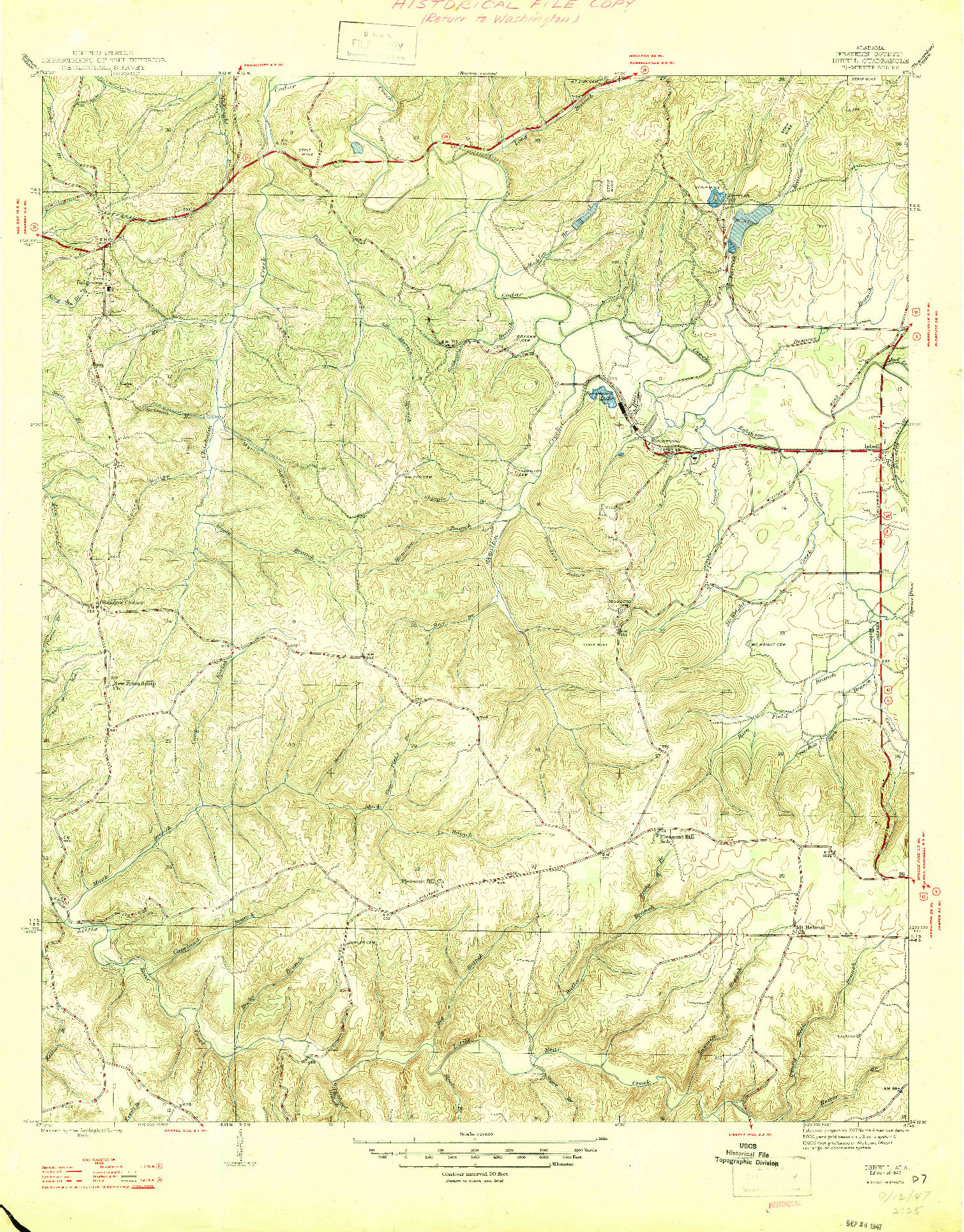 USGS 1:24000-SCALE QUADRANGLE FOR ISBELL, AL 1947