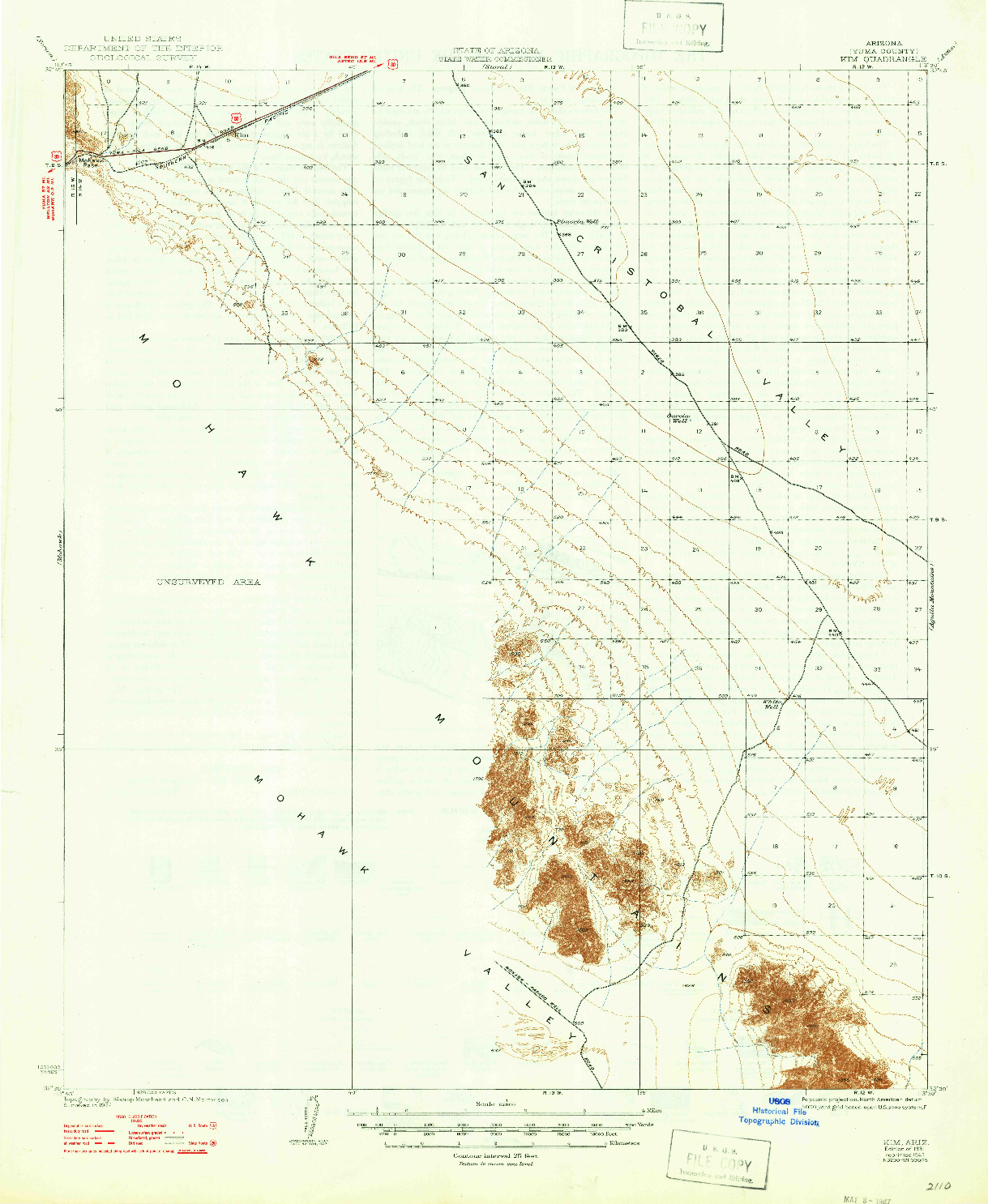 USGS 1:62500-SCALE QUADRANGLE FOR KIM, AZ 1931