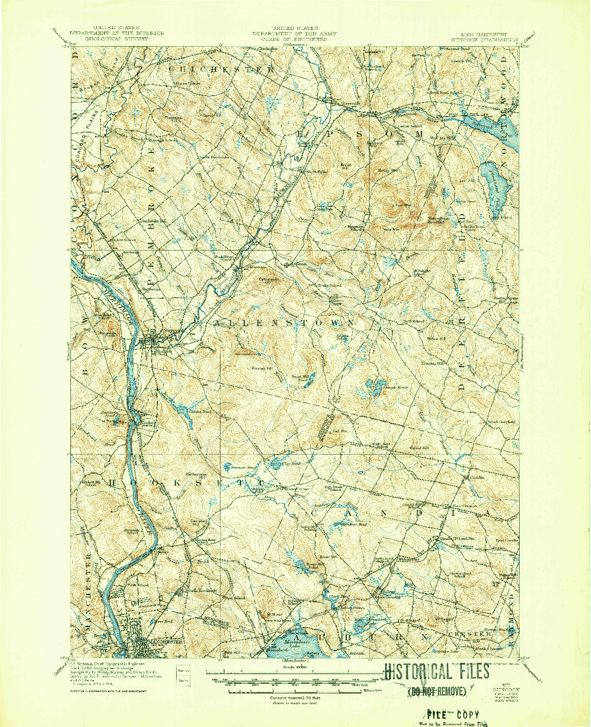USGS 1:62500-SCALE QUADRANGLE FOR SUNCOOK, NH 1921