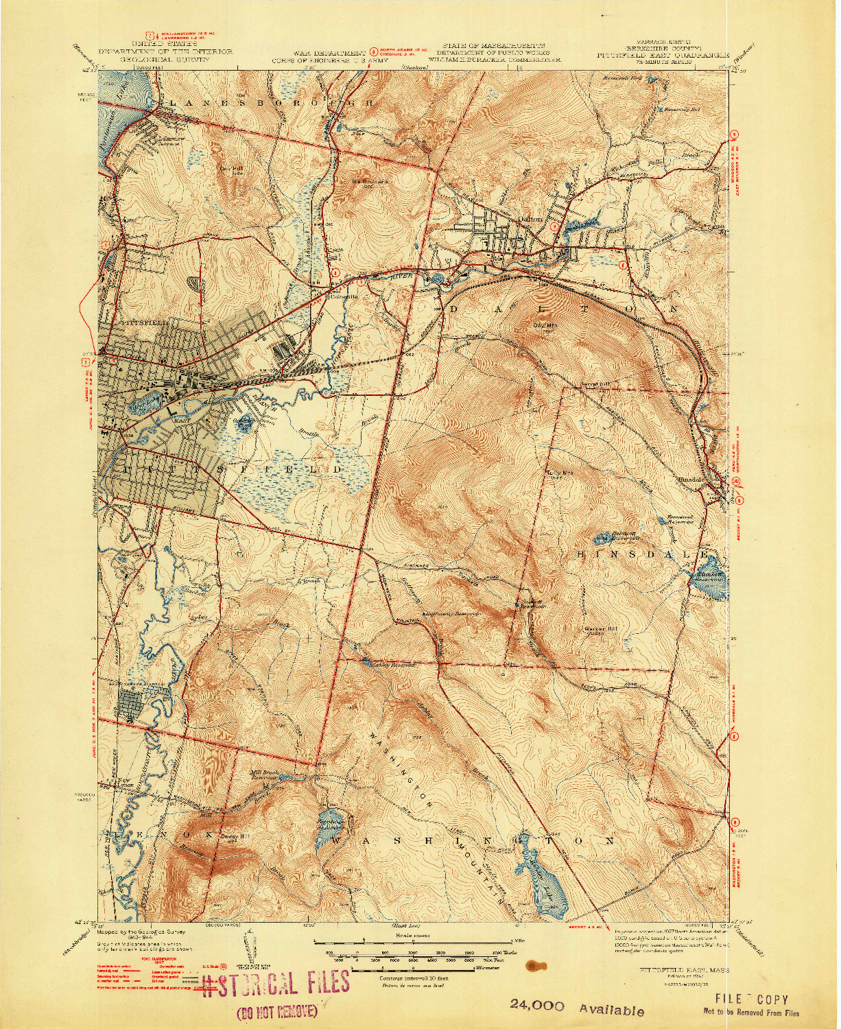 USGS 1:31680-SCALE QUADRANGLE FOR PITTSFIELD EAST, MA 1947