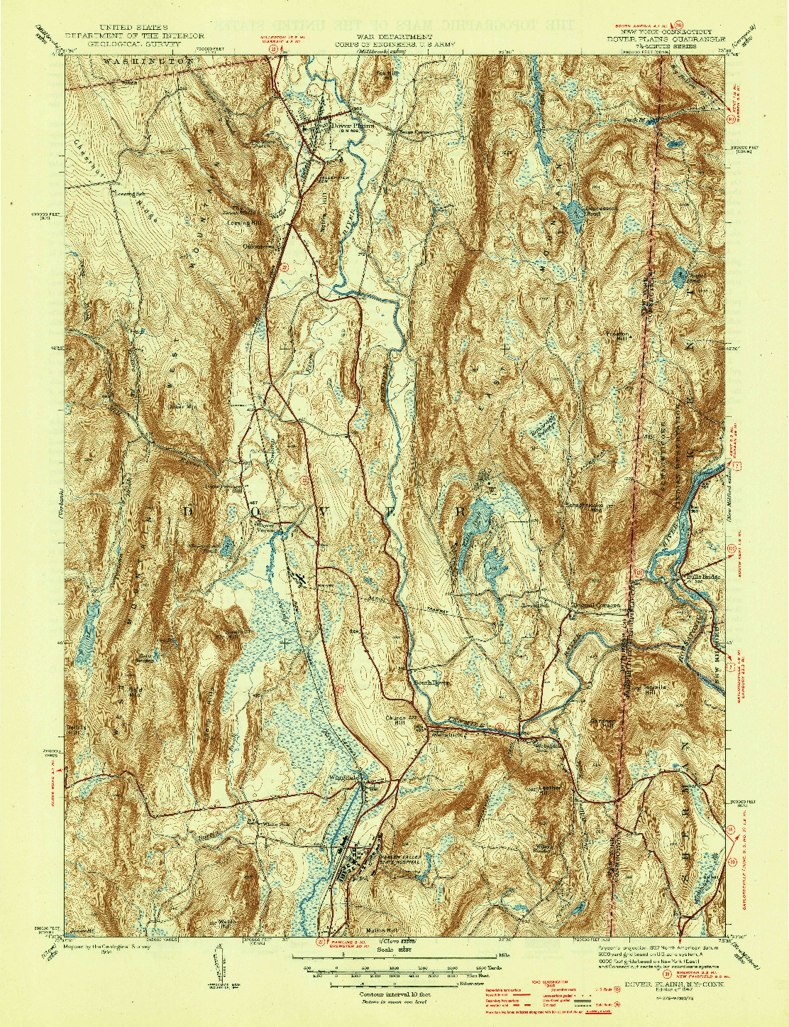 USGS 1:31680-SCALE QUADRANGLE FOR DOVER PLAINS, NY 1947