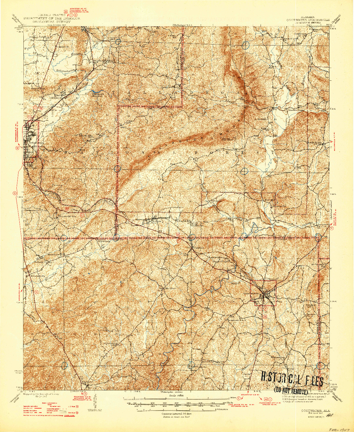 USGS 1:62500-SCALE QUADRANGLE FOR GOODWATER, AL 1947
