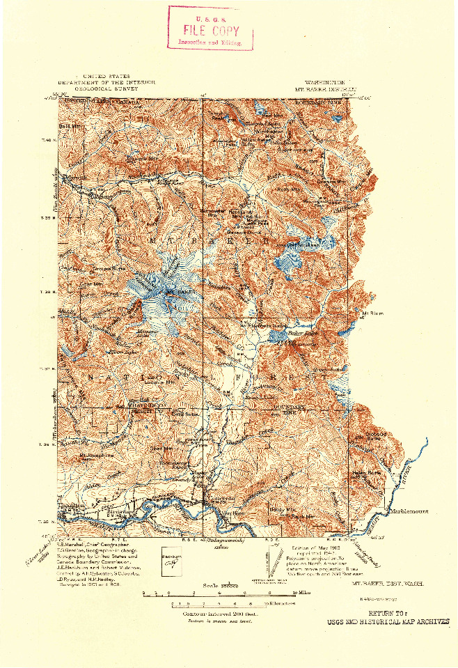 USGS 1:250000-SCALE QUADRANGLE FOR MT. BAKER DIST, WA 1915