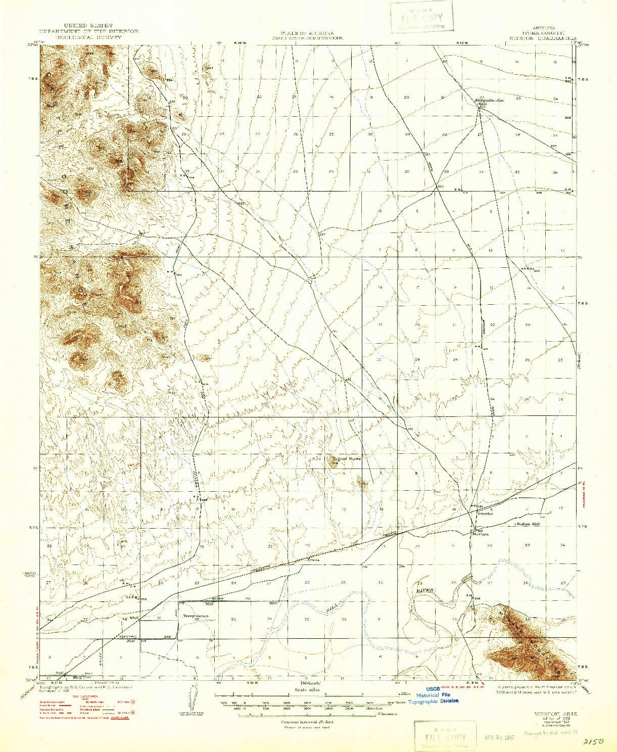 USGS 1:62500-SCALE QUADRANGLE FOR NORTON, AZ 1928