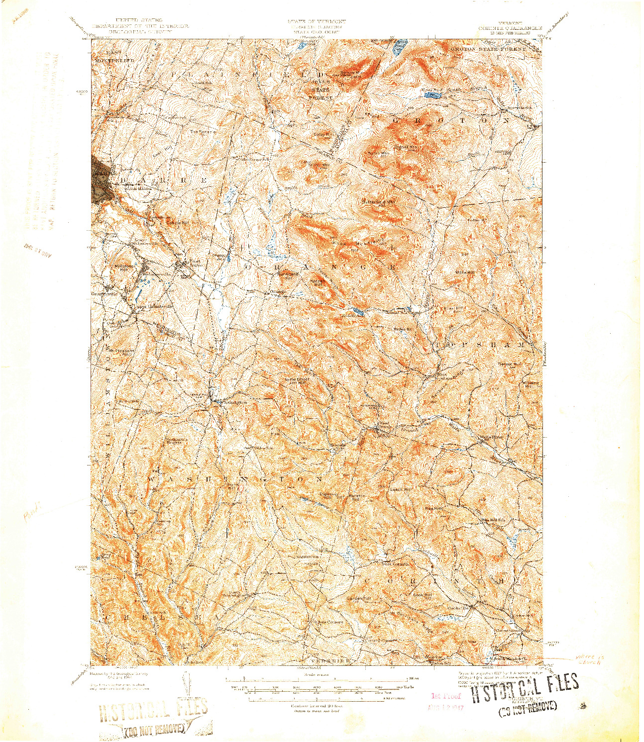 USGS 1:62500-SCALE QUADRANGLE FOR CORINTH, VT 1947
