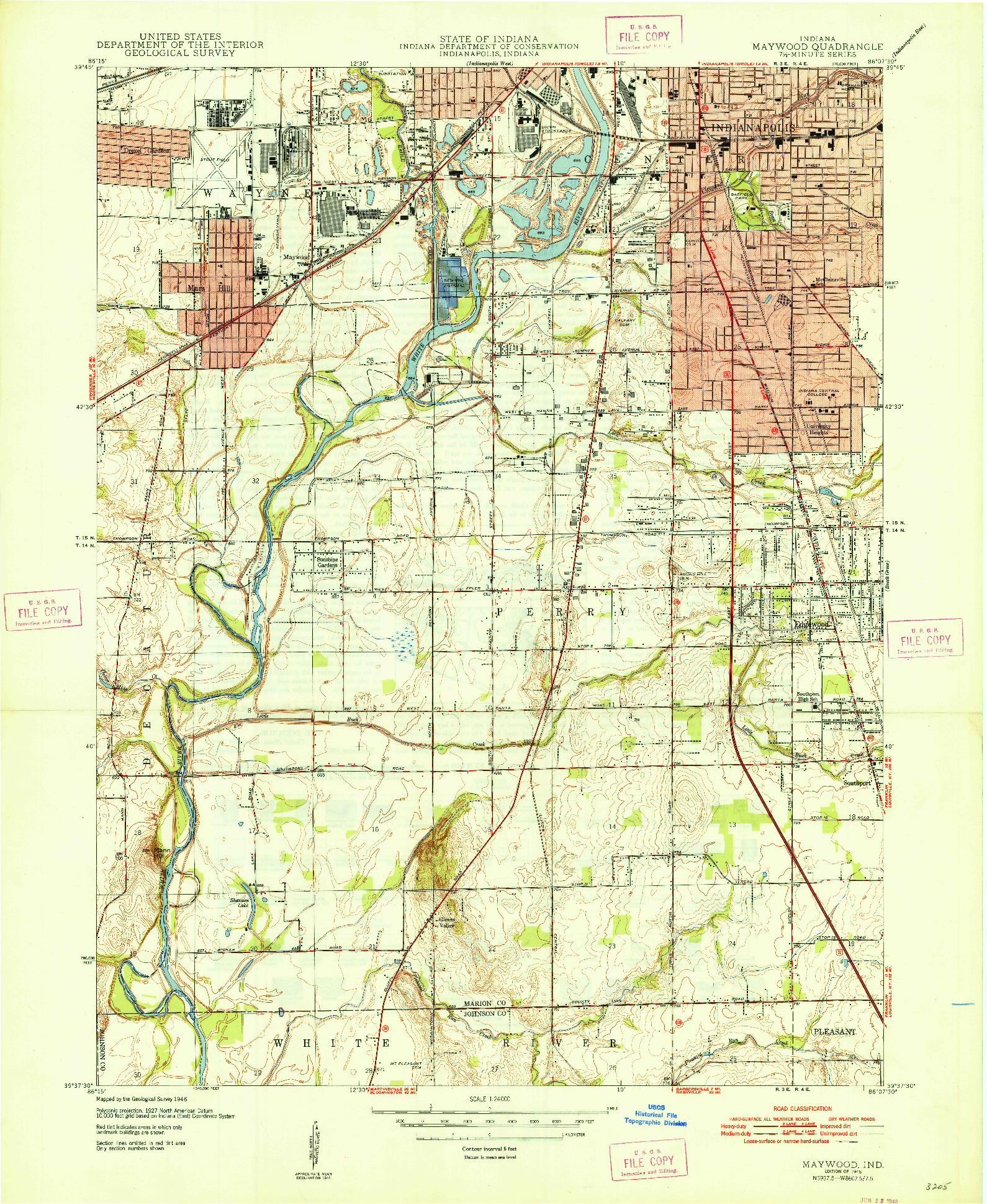 USGS 1:24000-SCALE QUADRANGLE FOR MAYWOOD, IN 1948