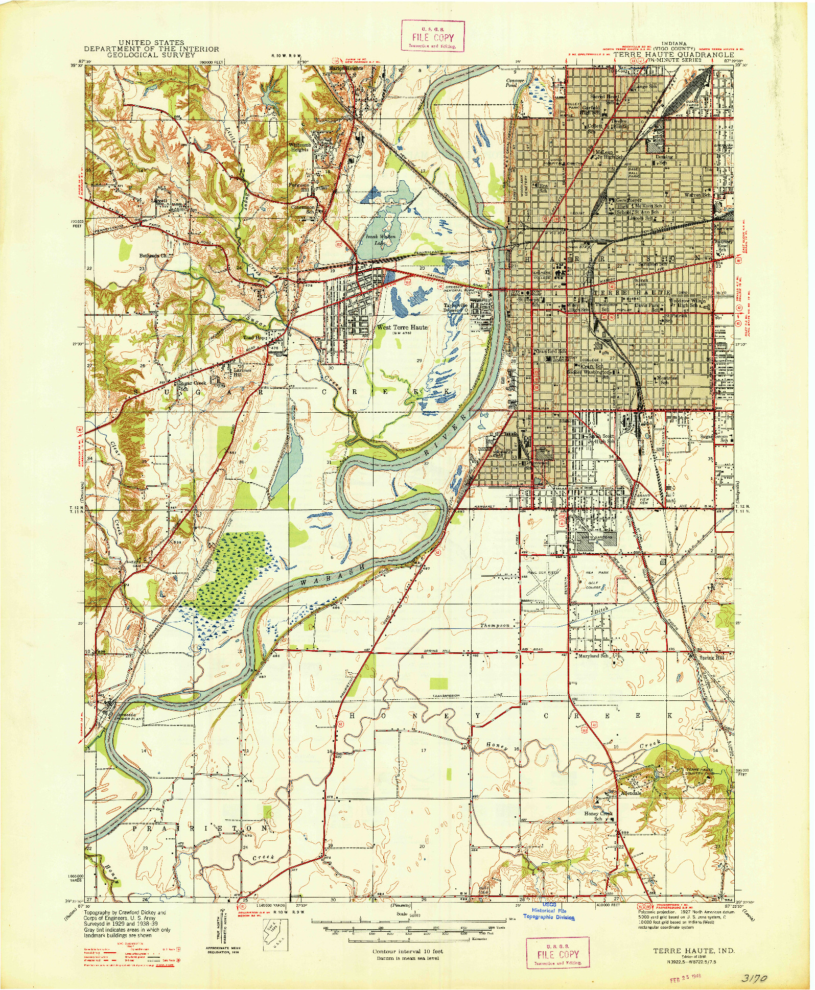 USGS 1:24000-SCALE QUADRANGLE FOR TERRE HAUTE, IN 1948