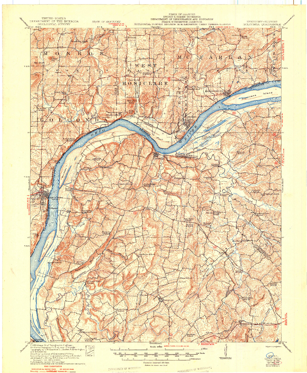 USGS 1:62500-SCALE QUADRANGLE FOR GOLCONDA, KY 1921