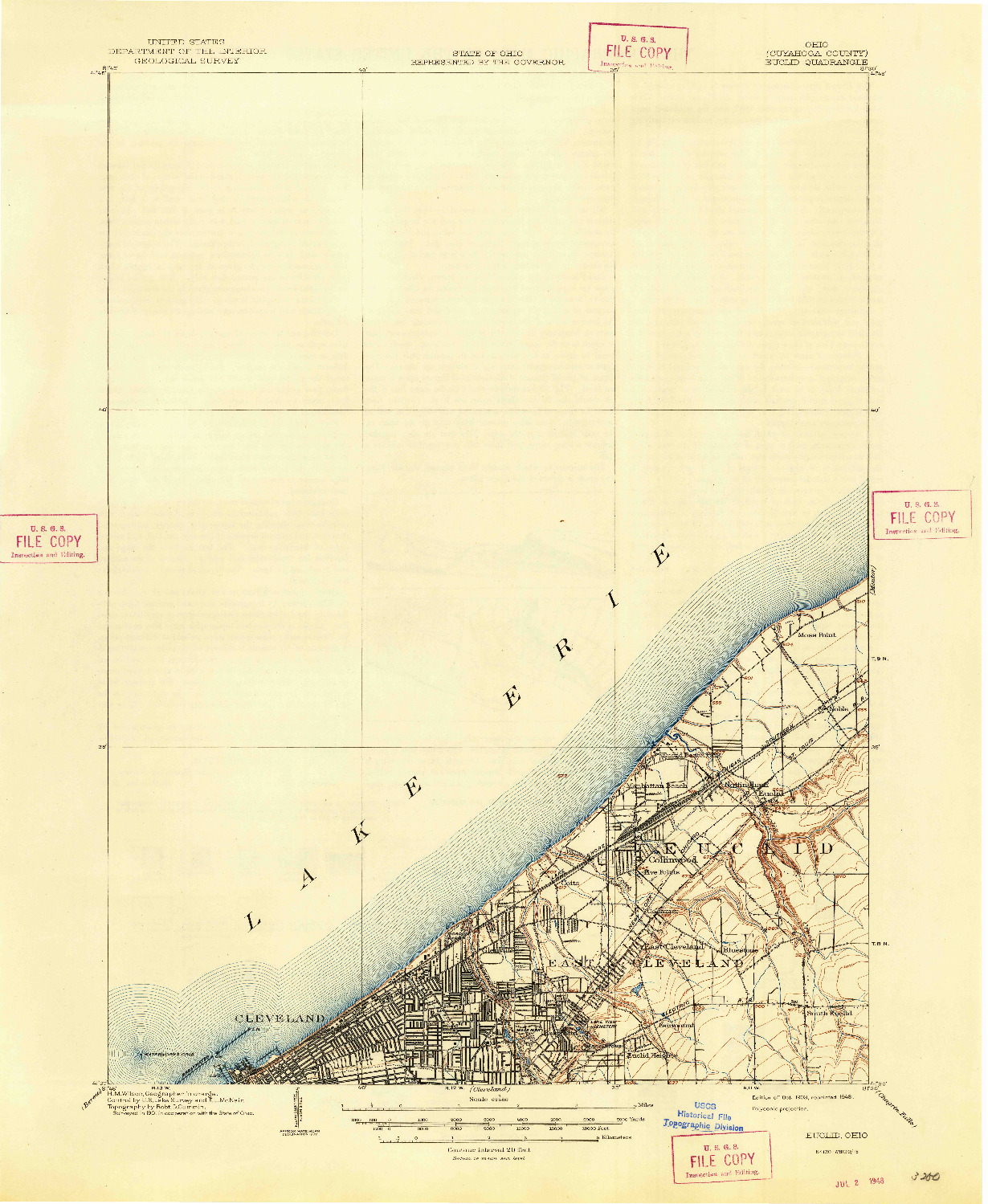 USGS 1:62500-SCALE QUADRANGLE FOR EUCLID, OH 1903