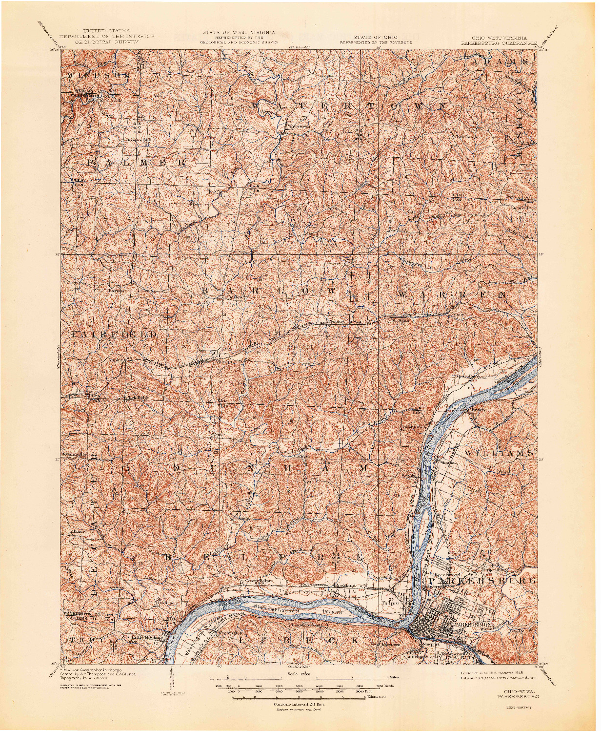 USGS 1:62500-SCALE QUADRANGLE FOR PARKERSBURG, OH 1904