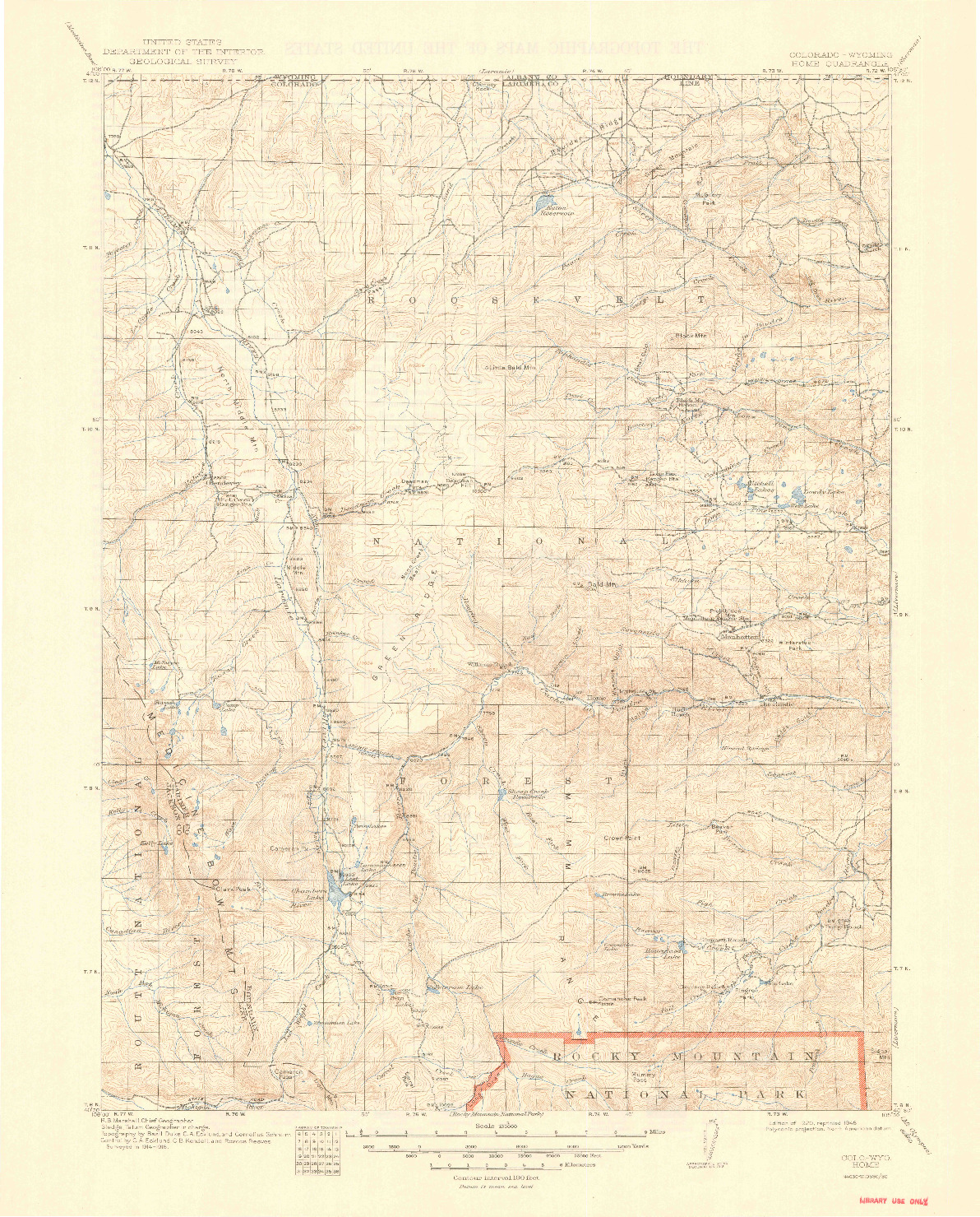 USGS 1:125000-SCALE QUADRANGLE FOR HOME, CO 1920
