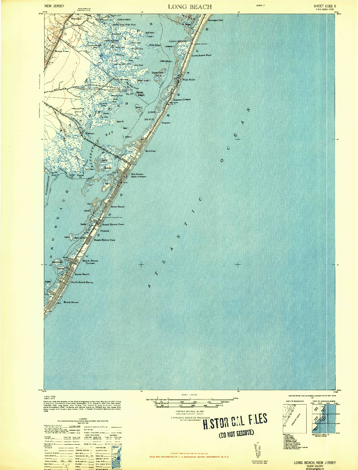 USGS 1:62500-SCALE QUADRANGLE FOR LONG BEACH, NJ 1948