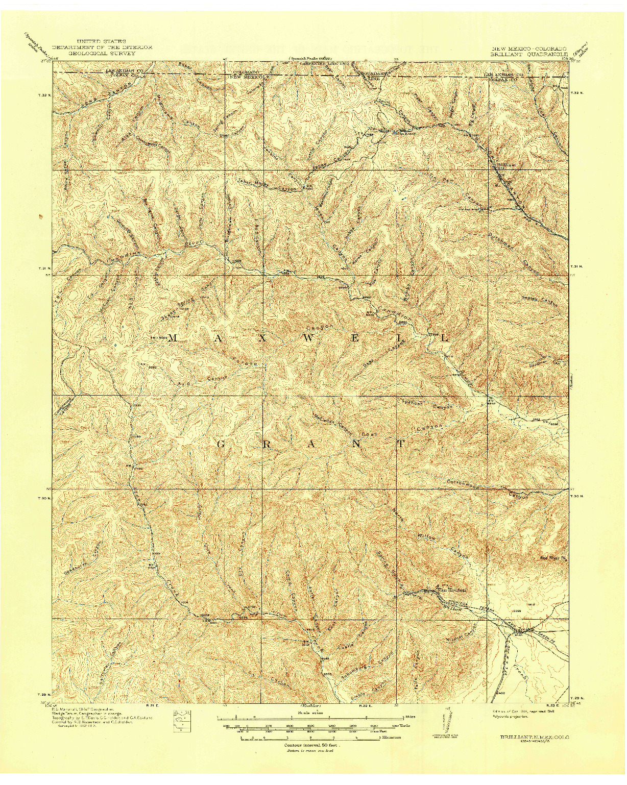 USGS 1:62500-SCALE QUADRANGLE FOR BRILLIANT, NM 1915