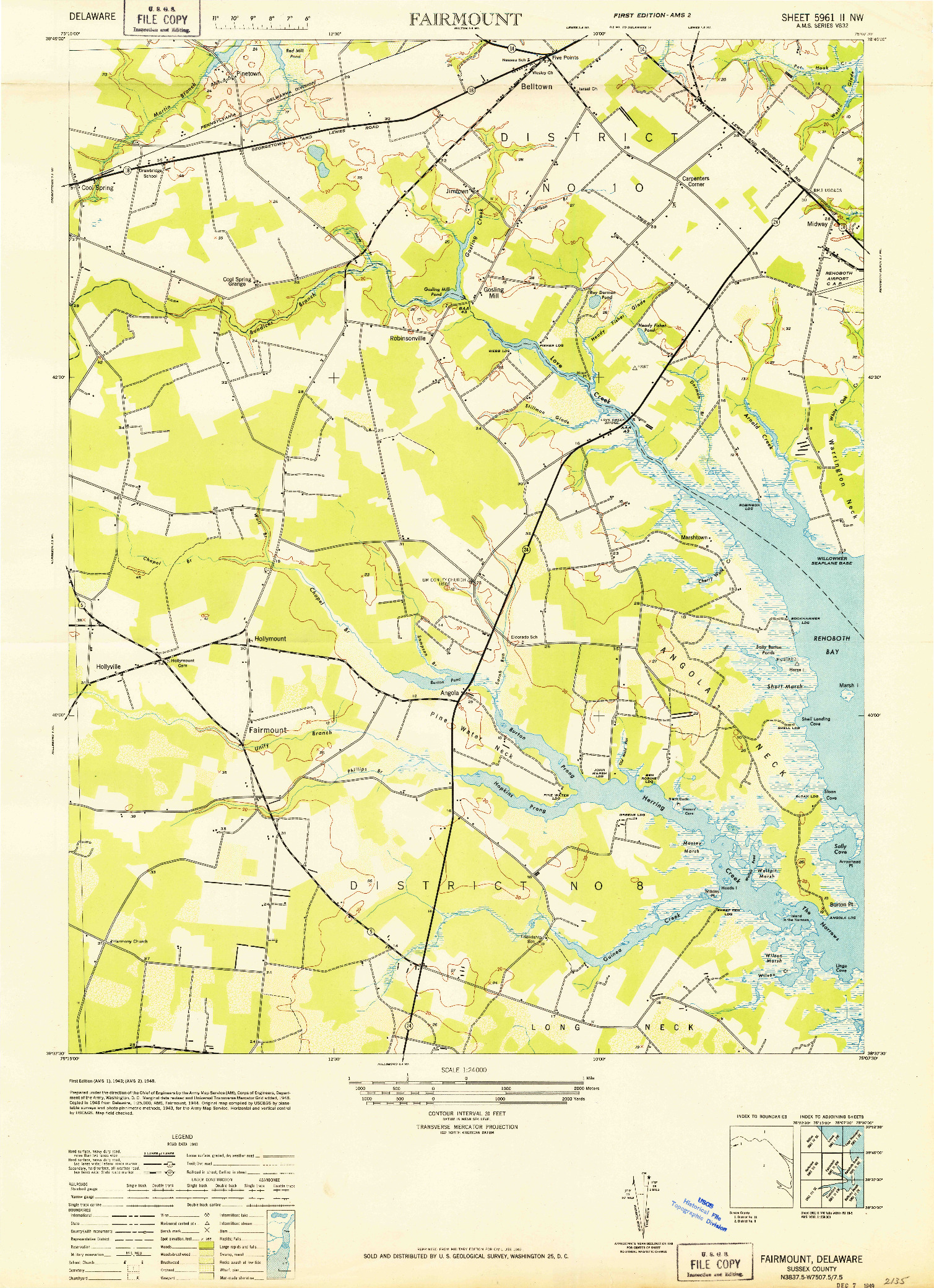 USGS 1:24000-SCALE QUADRANGLE FOR FAIRMOUNT, DE 1943