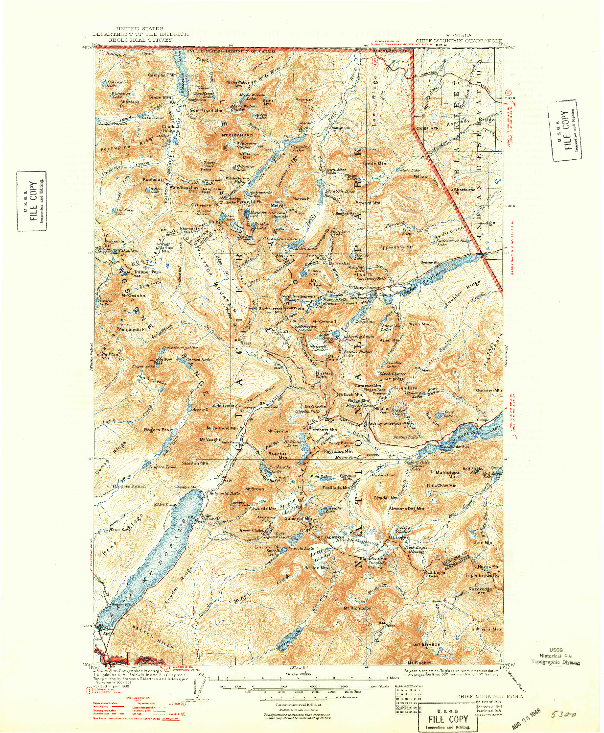 USGS 1:125000-SCALE QUADRANGLE FOR CHIEF MOUNTAIN, MT 1904