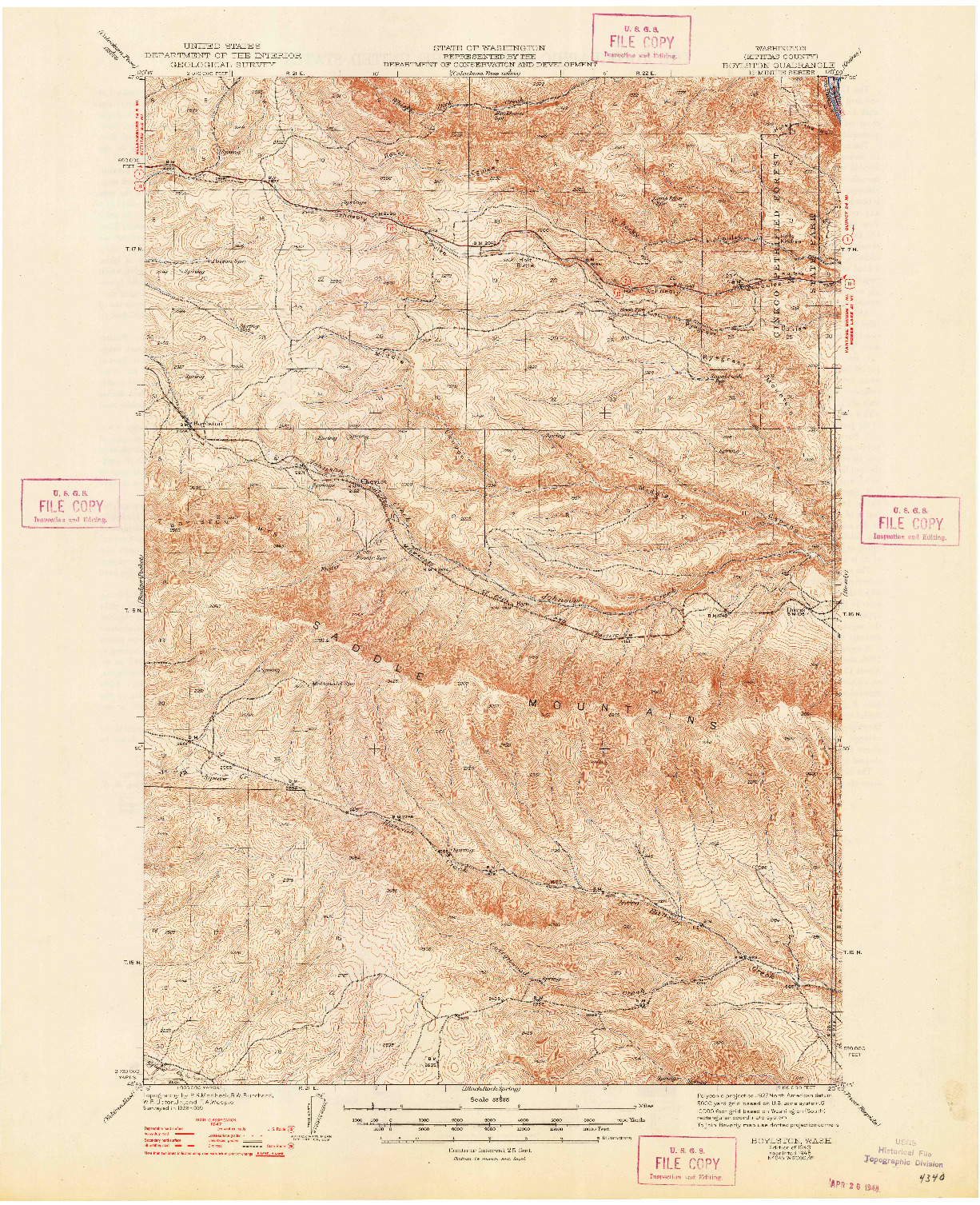 USGS 1:62500-SCALE QUADRANGLE FOR BOYLSTON, WA 1943