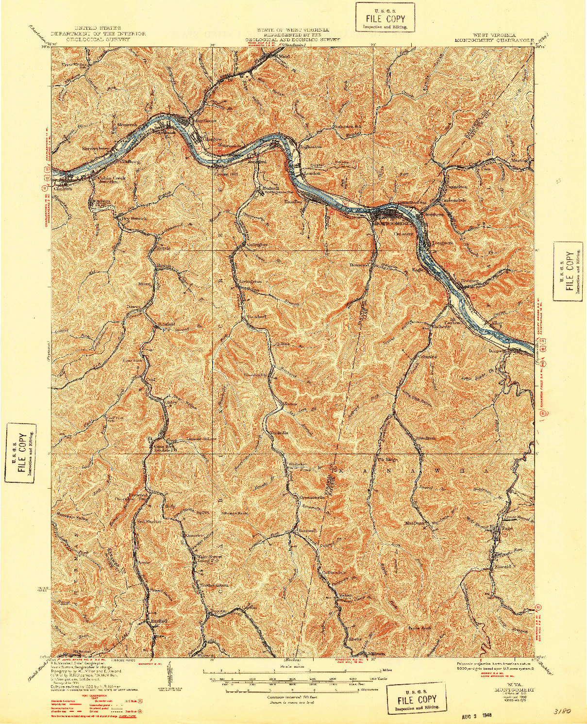USGS 1:62500-SCALE QUADRANGLE FOR MONTGOMERY, WV 1931