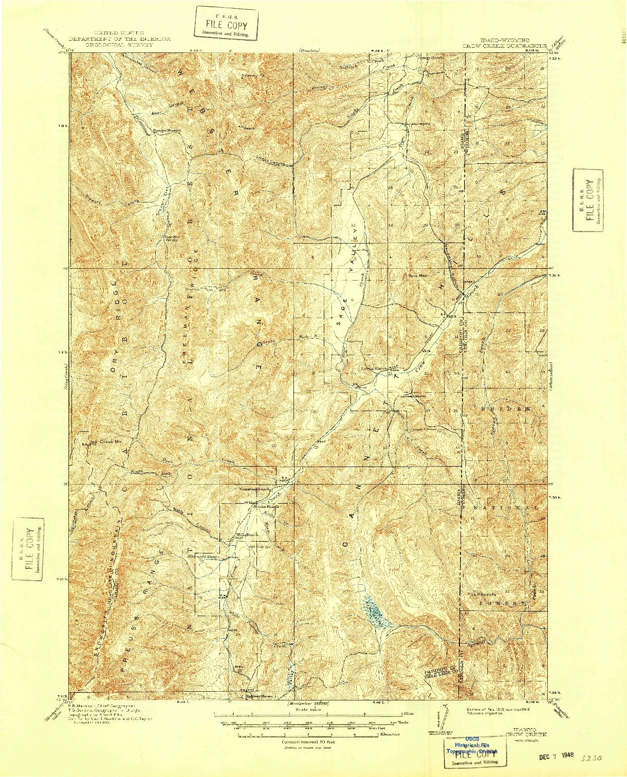 USGS 1:62500-SCALE QUADRANGLE FOR CROW CREEK, ID 1915