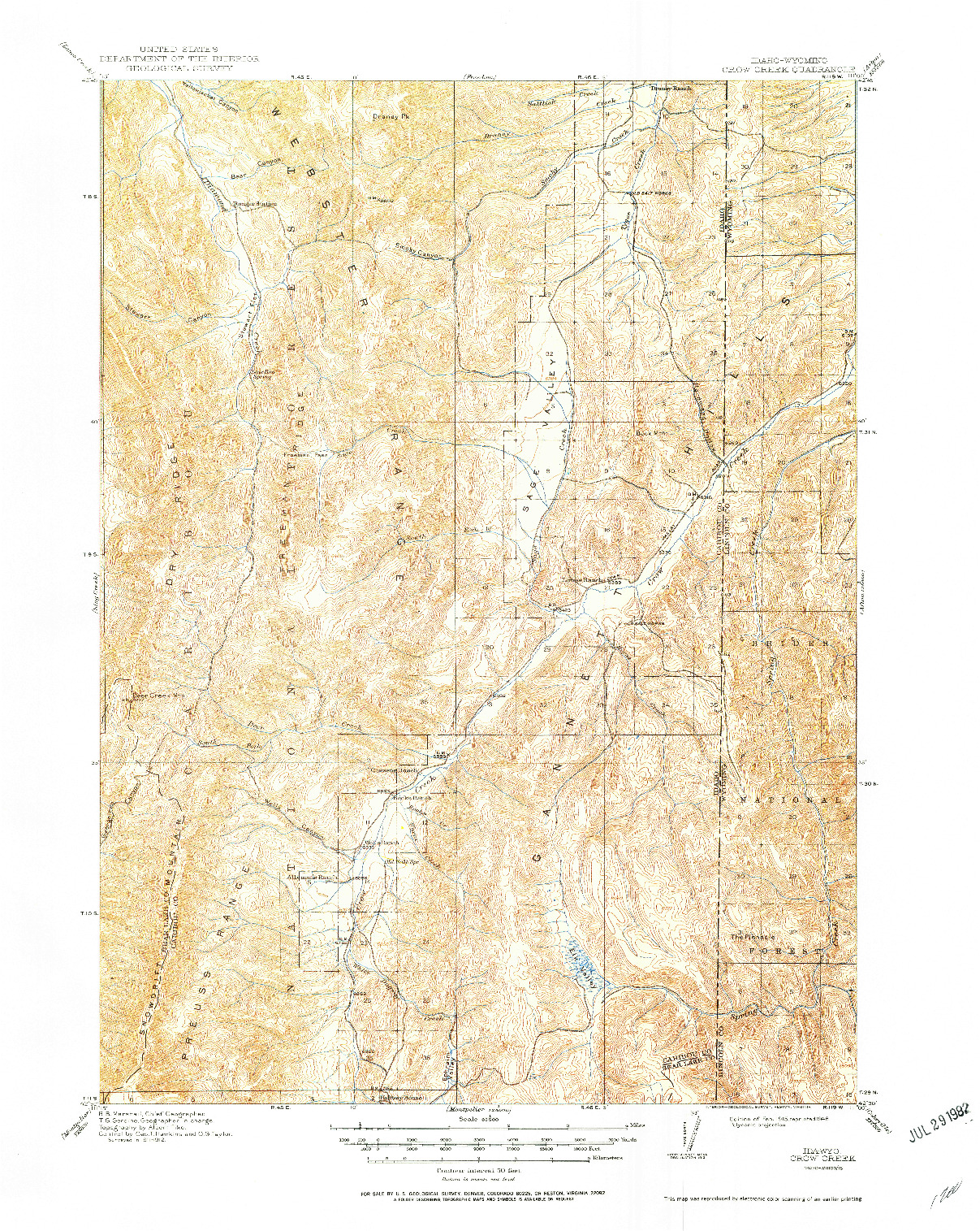 USGS 1:62500-SCALE QUADRANGLE FOR CROW CREEK, ID 1915