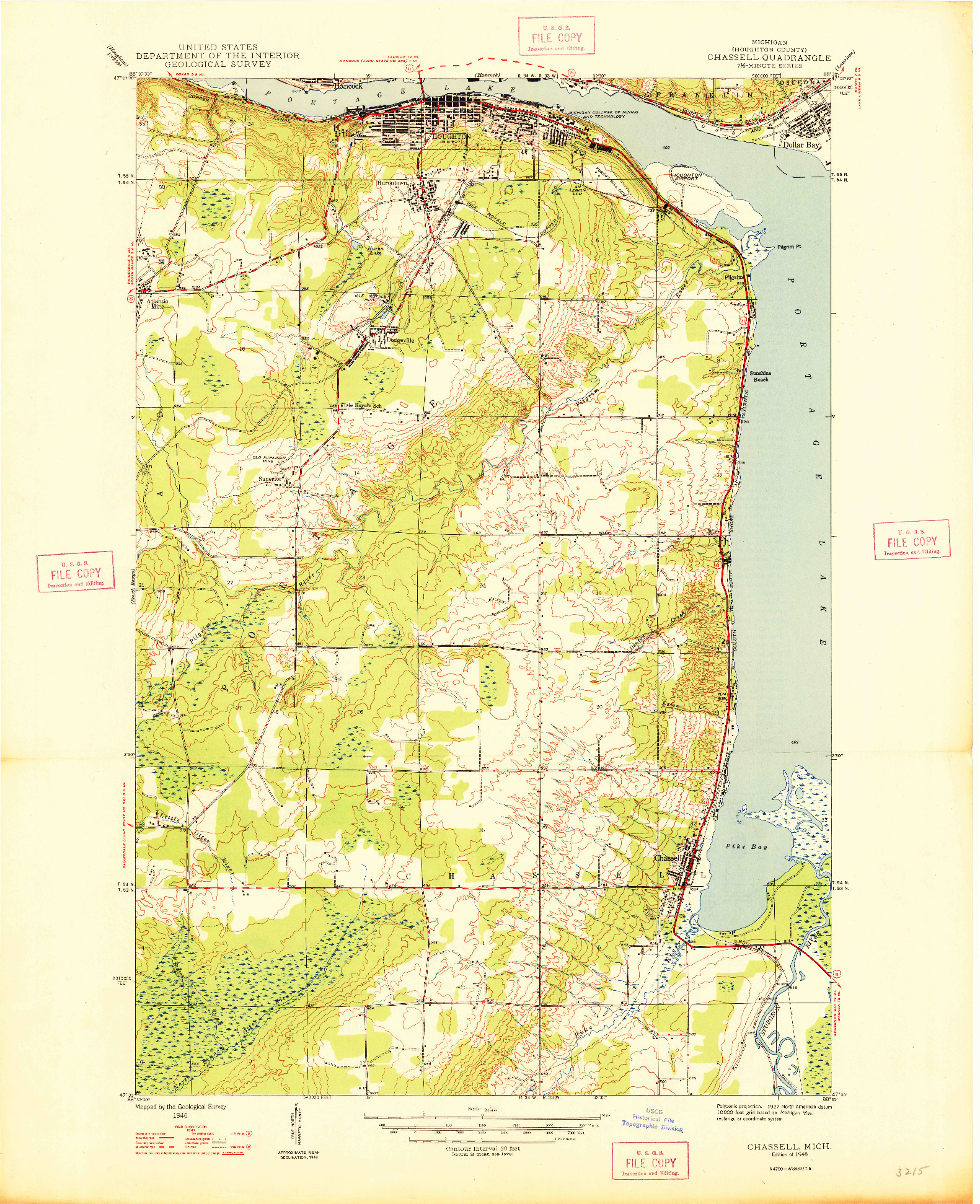 USGS 1:24000-SCALE QUADRANGLE FOR CHASSELL, MI 1948