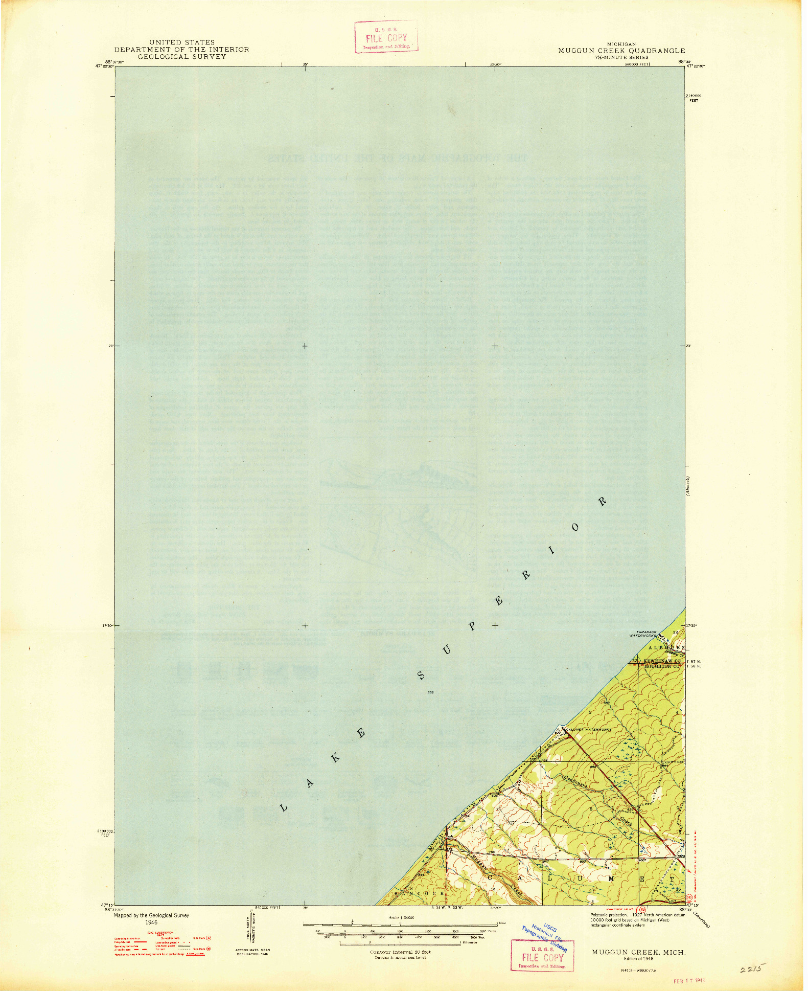 USGS 1:24000-SCALE QUADRANGLE FOR MUGGUN CREEK, MI 1948