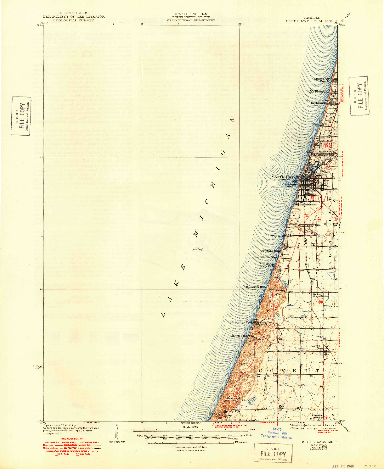 USGS 1:62500-SCALE QUADRANGLE FOR SOUTH HAVEN, MI 1930