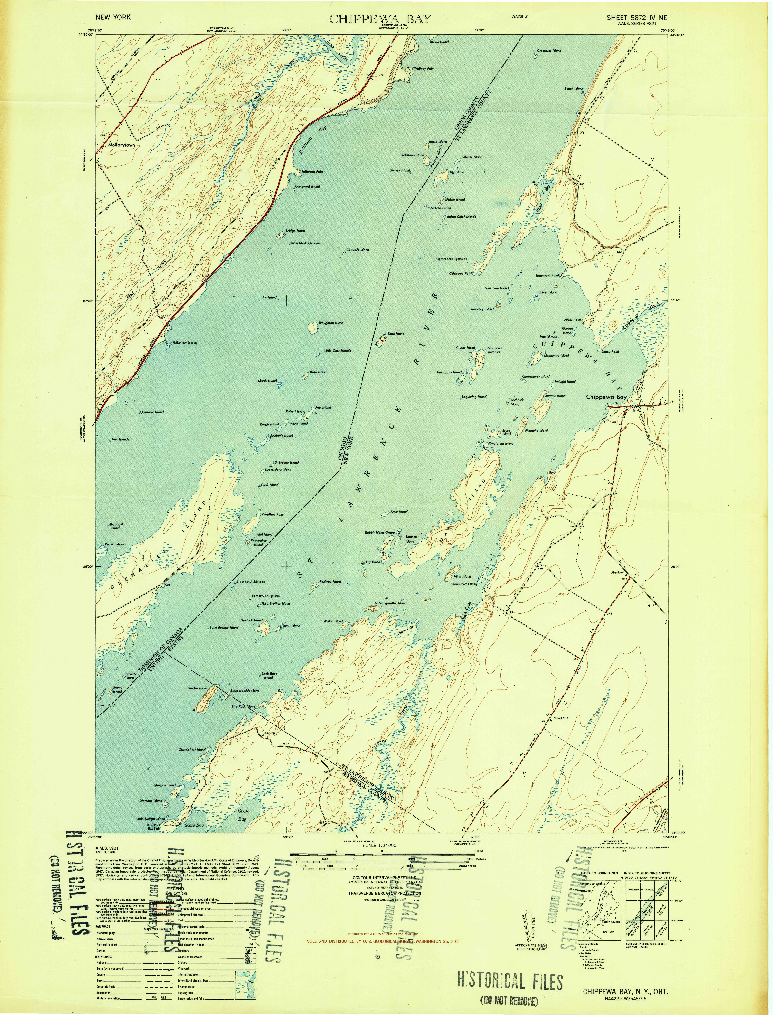 USGS 1:24000-SCALE QUADRANGLE FOR CHIPPEWA BAY, NY 1948