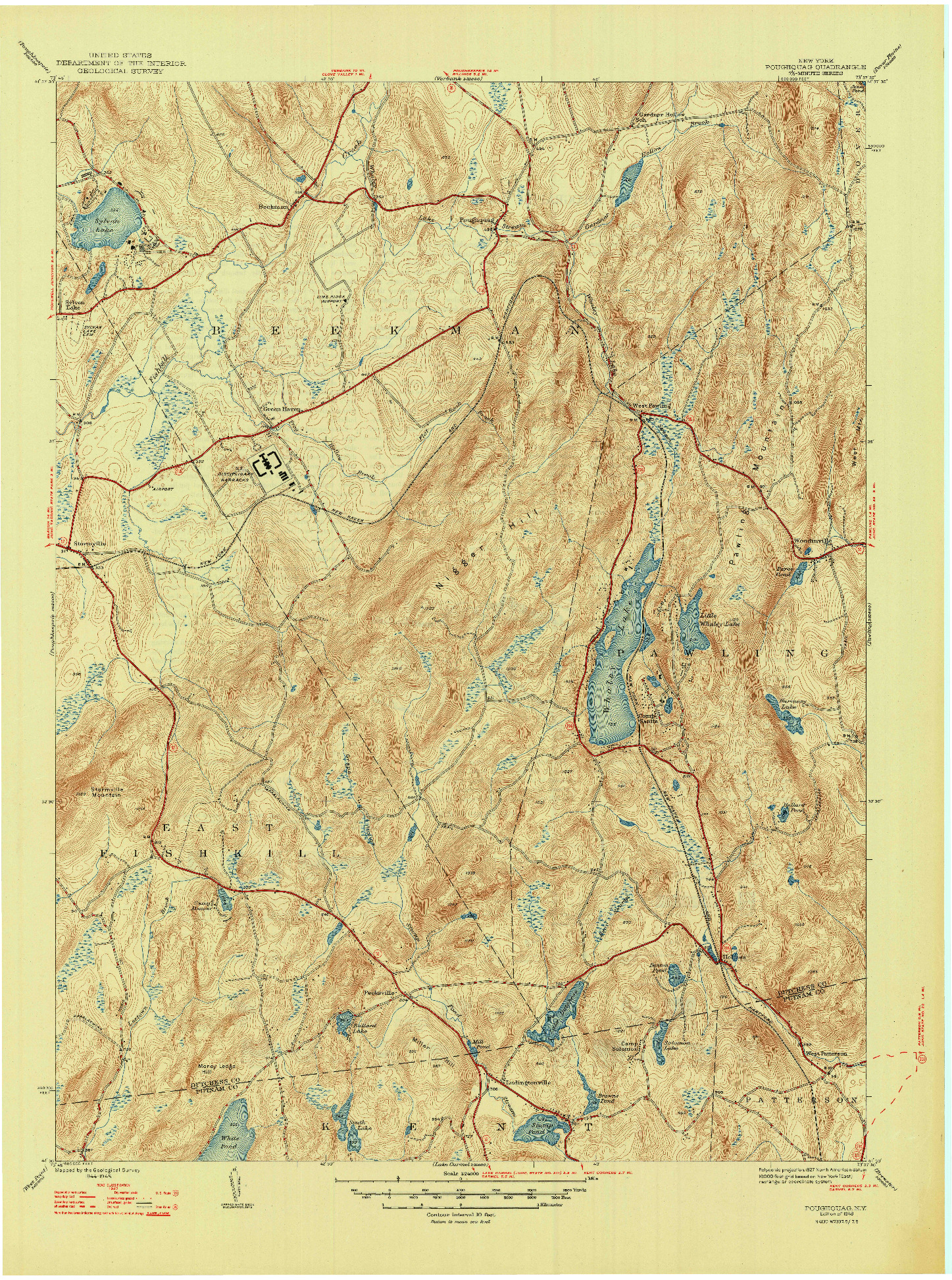 USGS 1:24000-SCALE QUADRANGLE FOR POUGHQUAG, NY 1948