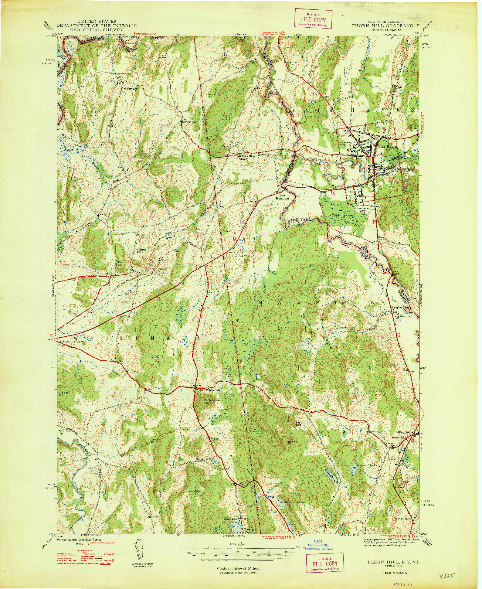 USGS 1:24000-SCALE QUADRANGLE FOR THORN HILL, NY 1948