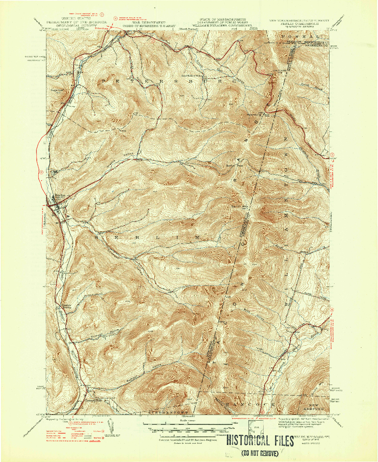 USGS 1:31680-SCALE QUADRANGLE FOR BERLIN, NY 1948