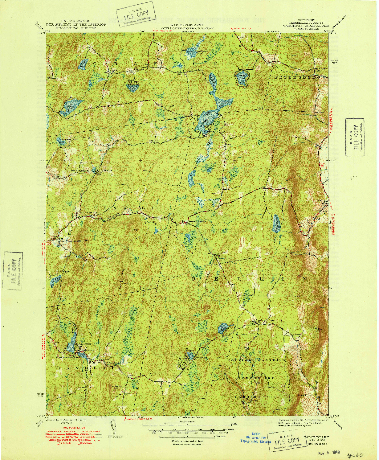 USGS 1:31680-SCALE QUADRANGLE FOR TABORTON, NY 1948
