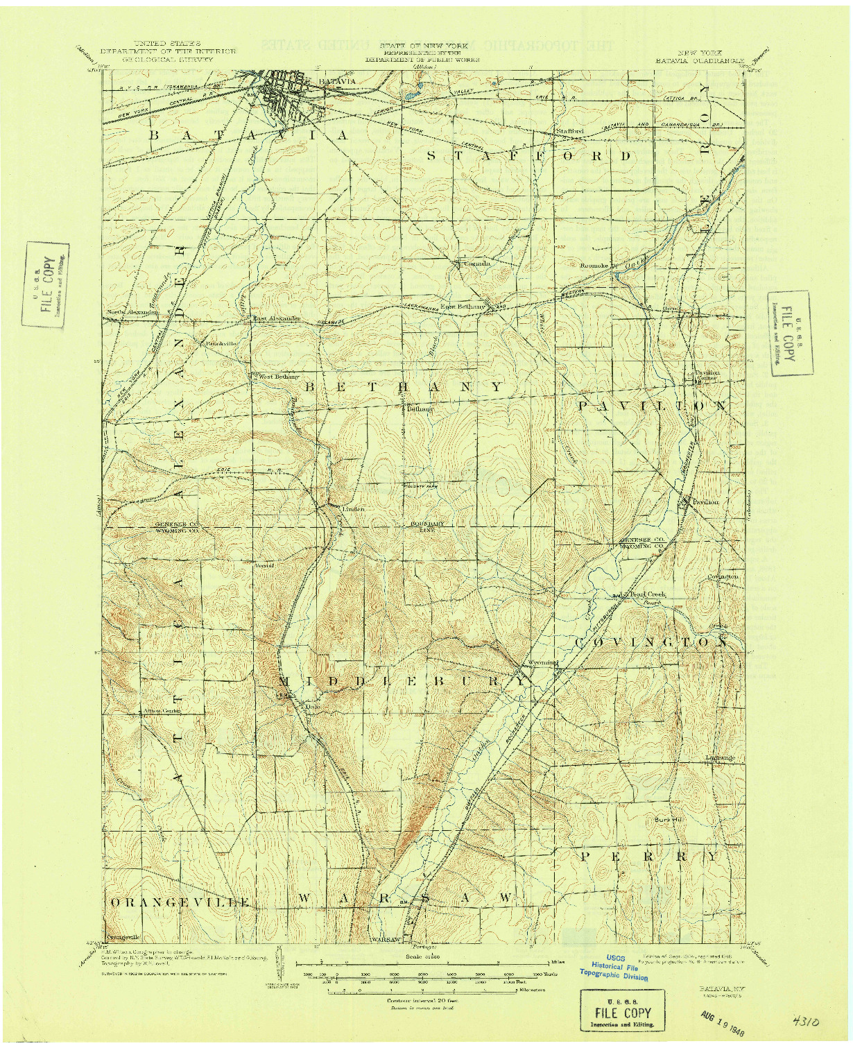 USGS 1:62500-SCALE QUADRANGLE FOR BATAVIA, NY 1904