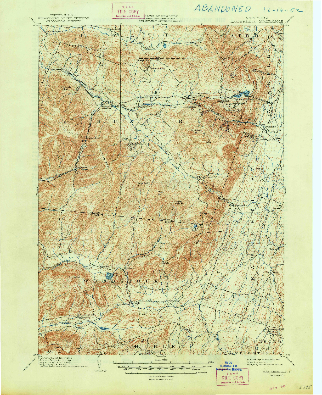 USGS 1:62500-SCALE QUADRANGLE FOR KAATERSKILL, NY 1903