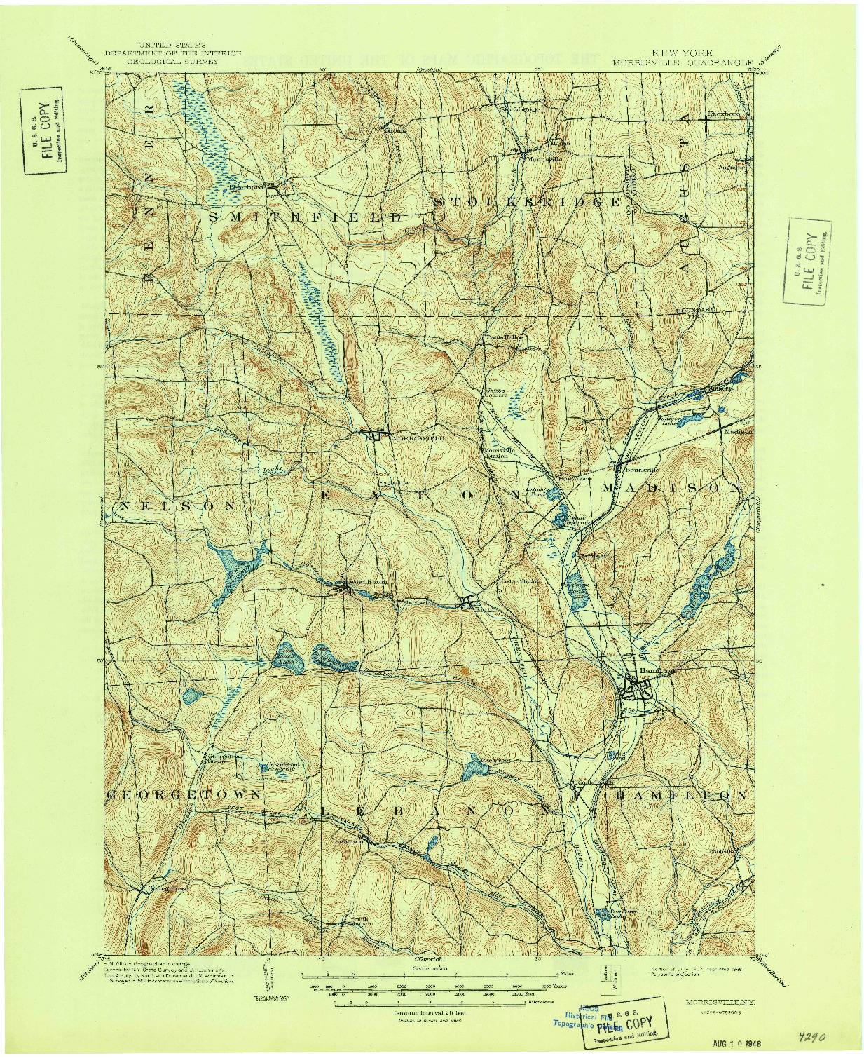 USGS 1:62500-SCALE QUADRANGLE FOR MORRISVILLE, NY 1902