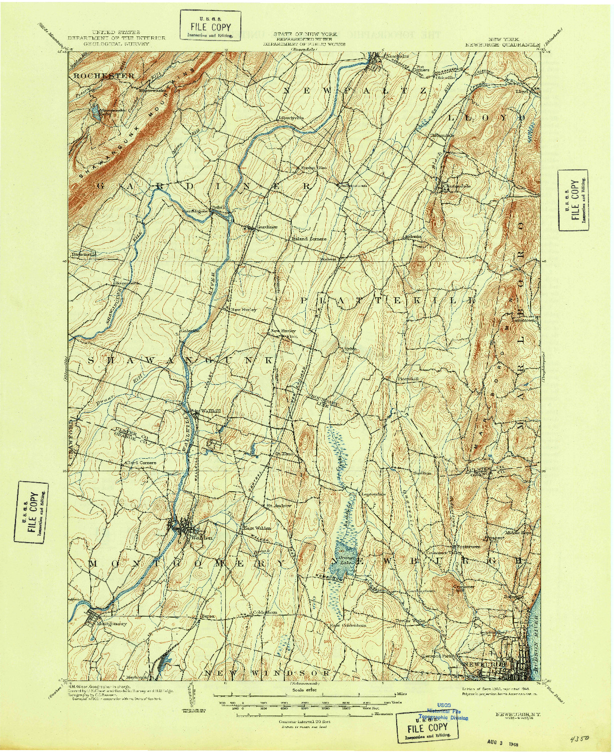 USGS 1:62500-SCALE QUADRANGLE FOR NEWBURGH, NY 1903