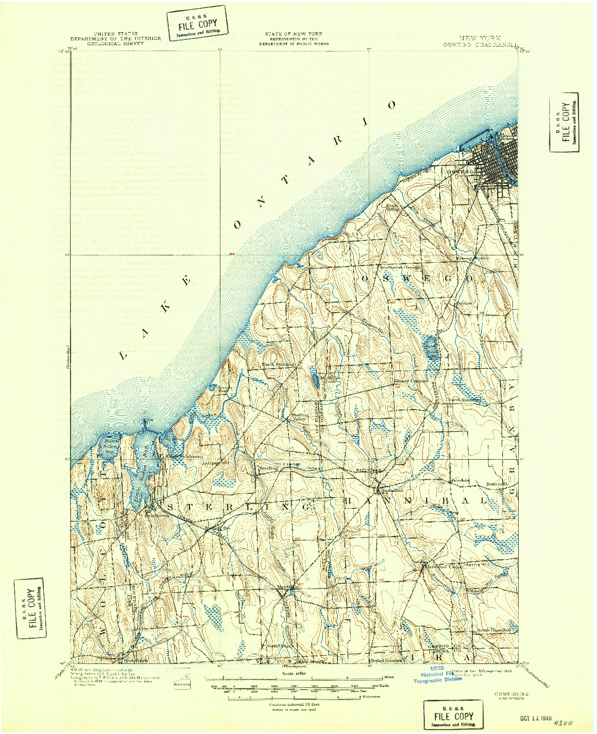 USGS 1:62500-SCALE QUADRANGLE FOR OSWEGO, NY 1900