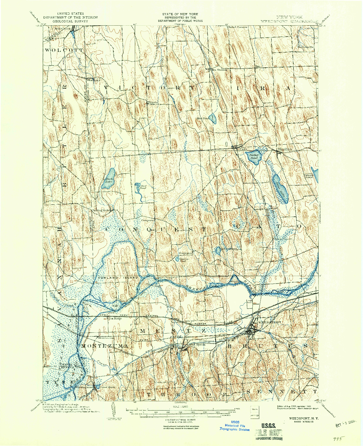 USGS 1:62500-SCALE QUADRANGLE FOR WEEDSPORT, NY 1902