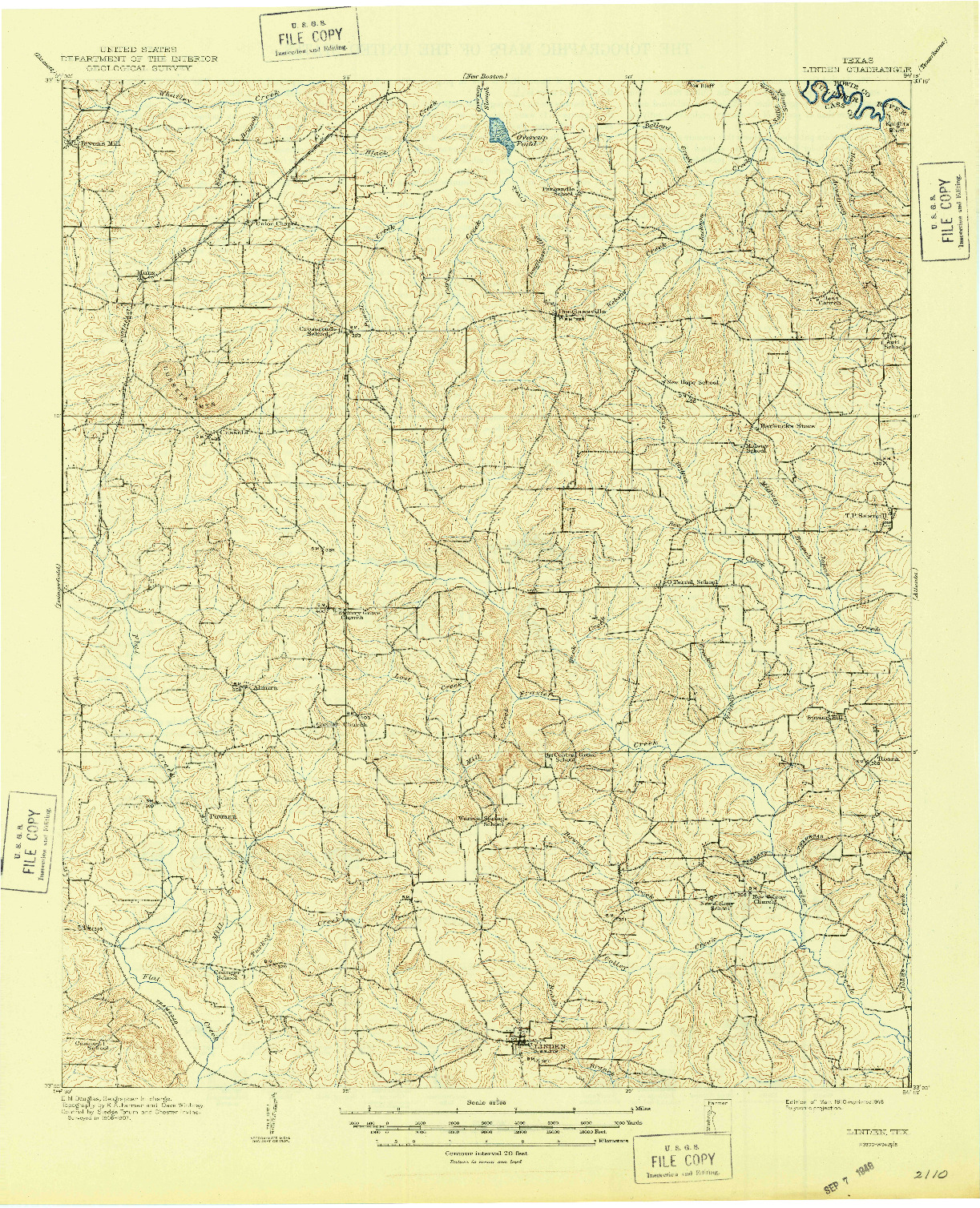 USGS 1:62500-SCALE QUADRANGLE FOR LINDEN, TX 1910