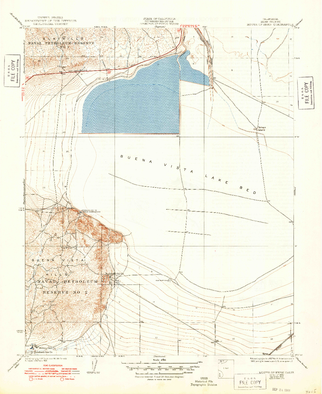USGS 1:31680-SCALE QUADRANGLE FOR MOUTH OF KERN, CA 1932
