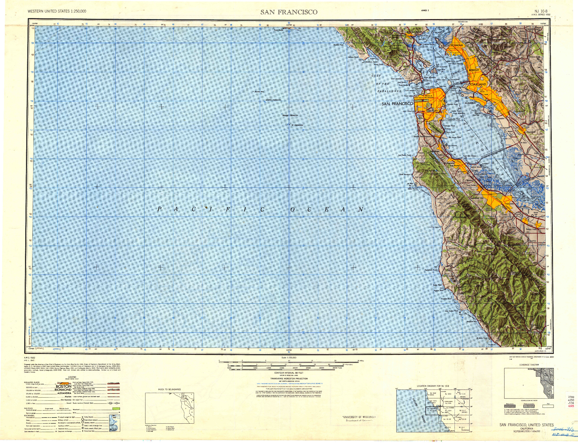 USGS 1:250000-SCALE QUADRANGLE FOR SAN FRANCISCO, CA 1947
